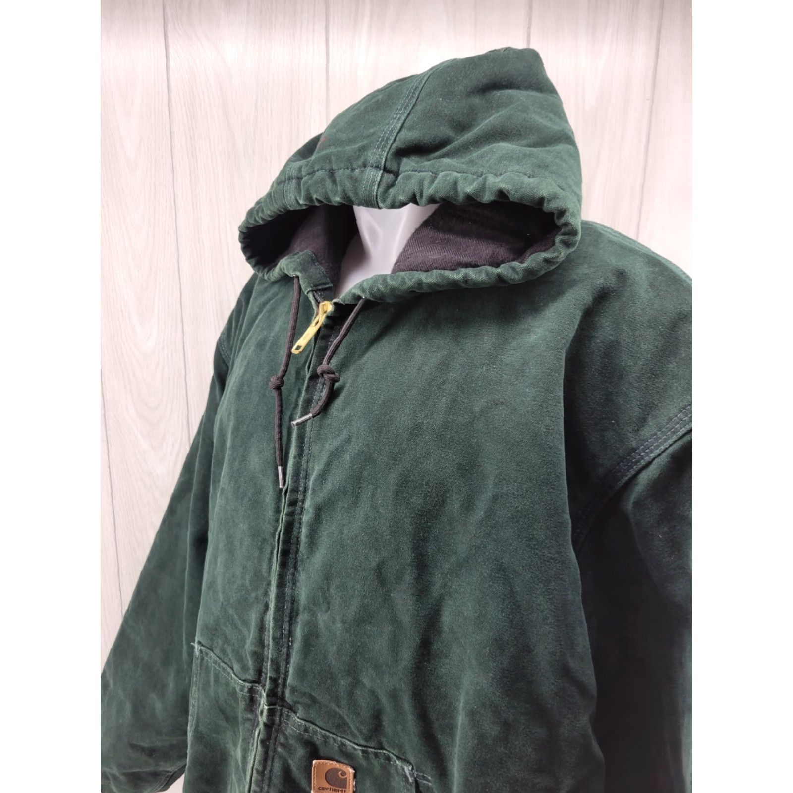 Carhartt Carhartt J130 SPC Green Hooded Duck Canvas 3XL Zip Quilt Lined Jacket Coat Size US XXL / EU 58 / 5 - 3 Thumbnail