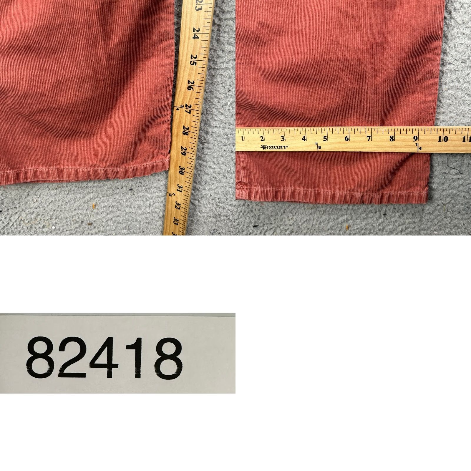 Vintage J Crew Corduroy Pants Mens 35X30 Wash Red Boot Cut Leg Pocket Casual Outdoor NEW Size US 35 - 8 Thumbnail
