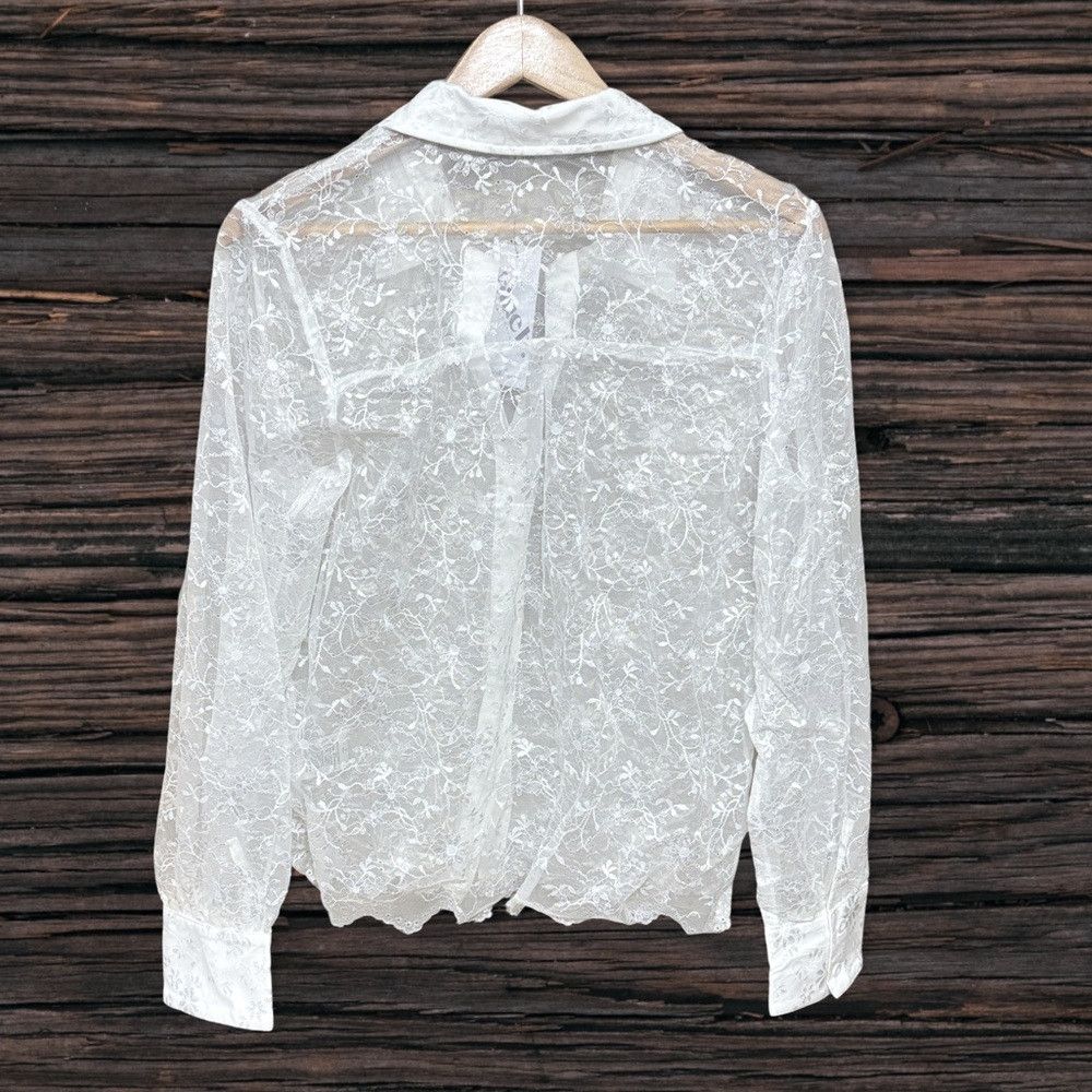 Other Blue B Lace Sheer Metallic Shirt NWT Size M / US 6-8 / IT 42-44 - 2 Thumbnail