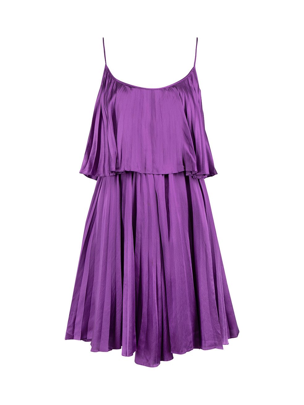 Halston Heritage Purple Silk Tiered Mini Dress | Grailed