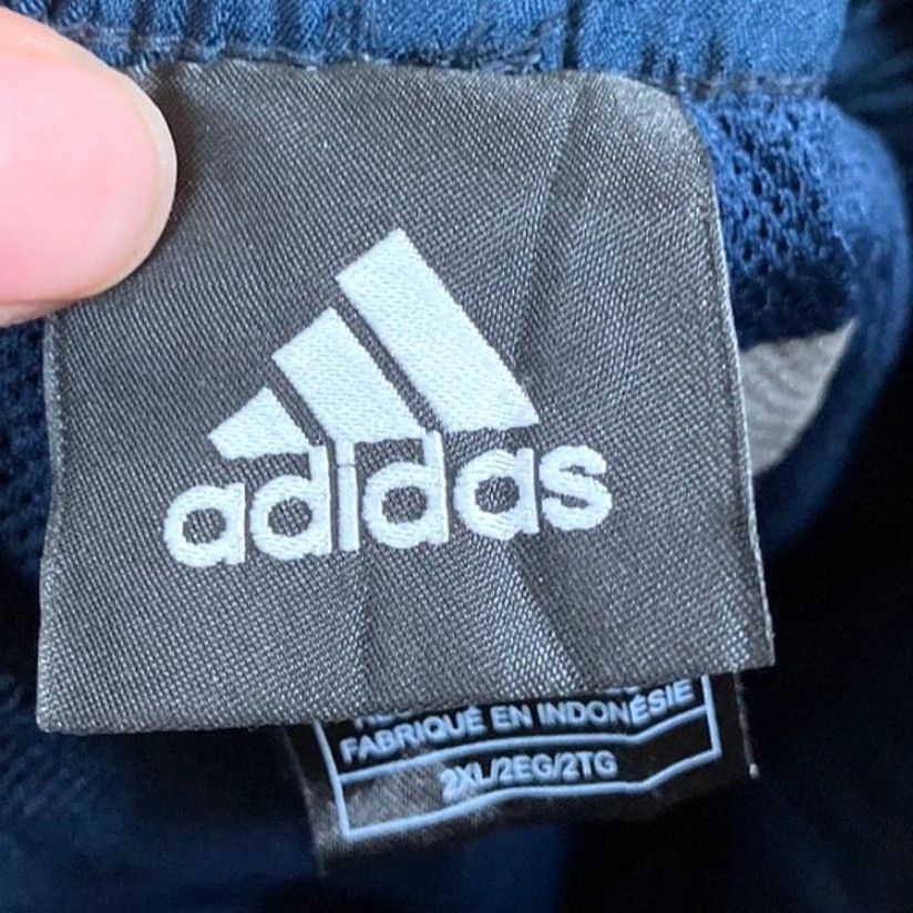 Adidas Adidas Mens Track Pants Navy Blue Y2K Pull On Straight Leg XL Size US 39 - 4 Thumbnail