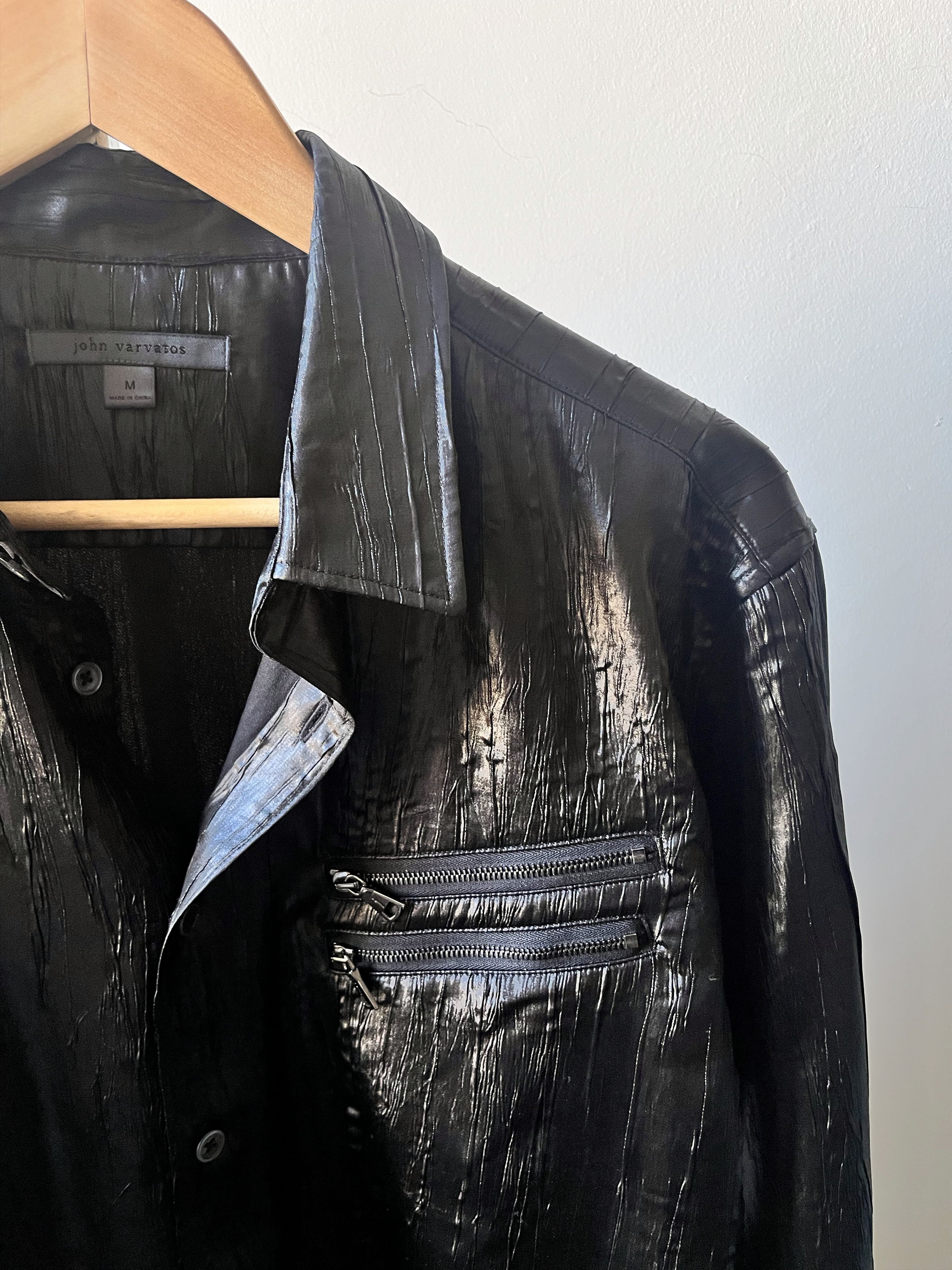 John Varvatos Crinkle Finish Shirt Size US M / EU 48-50 / 2 - 5 Thumbnail