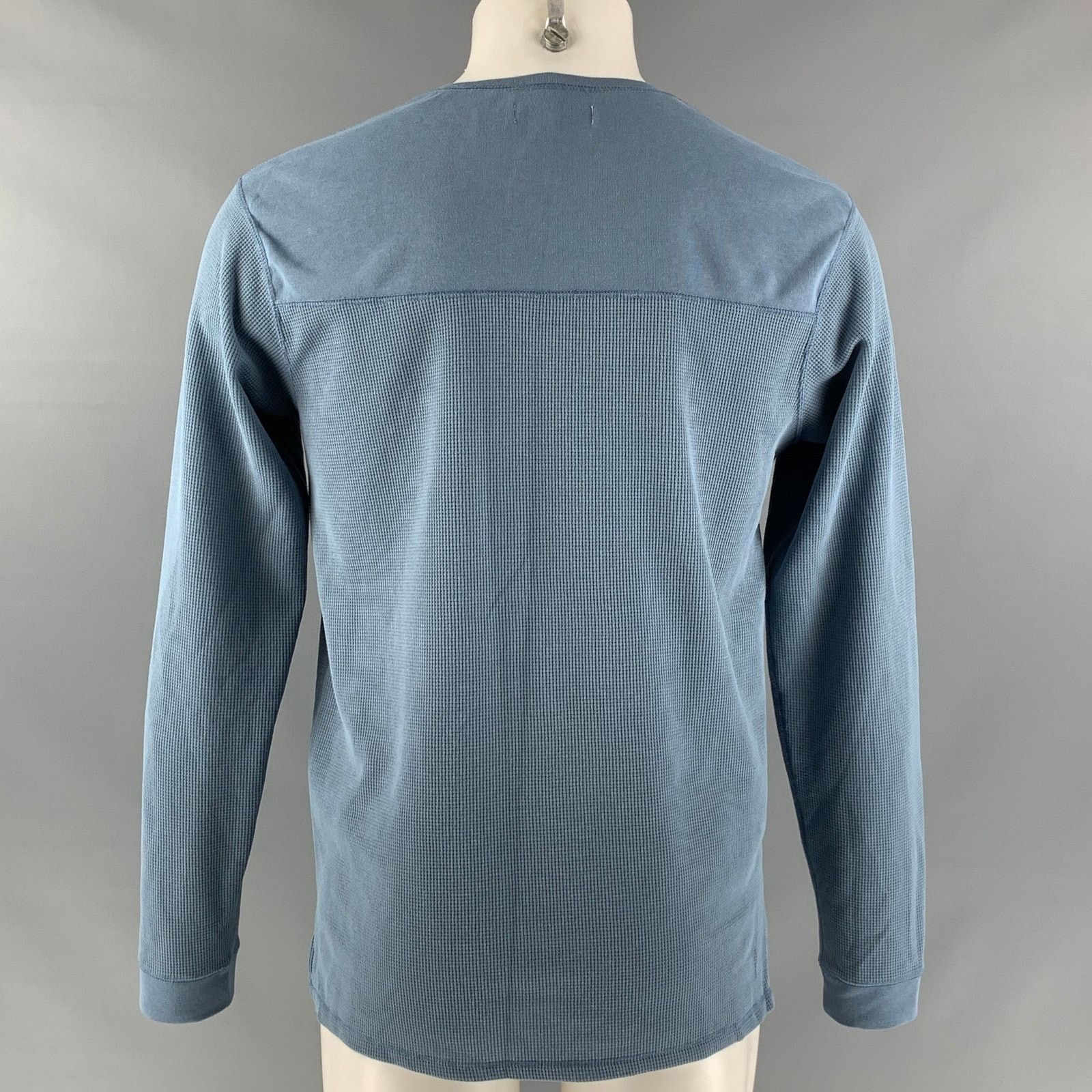 Nonnative NONNATIVE Light Blue Waffle Knit Polyester Henley Pullover Size US M / EU 48-50 / 2 - 3 Thumbnail