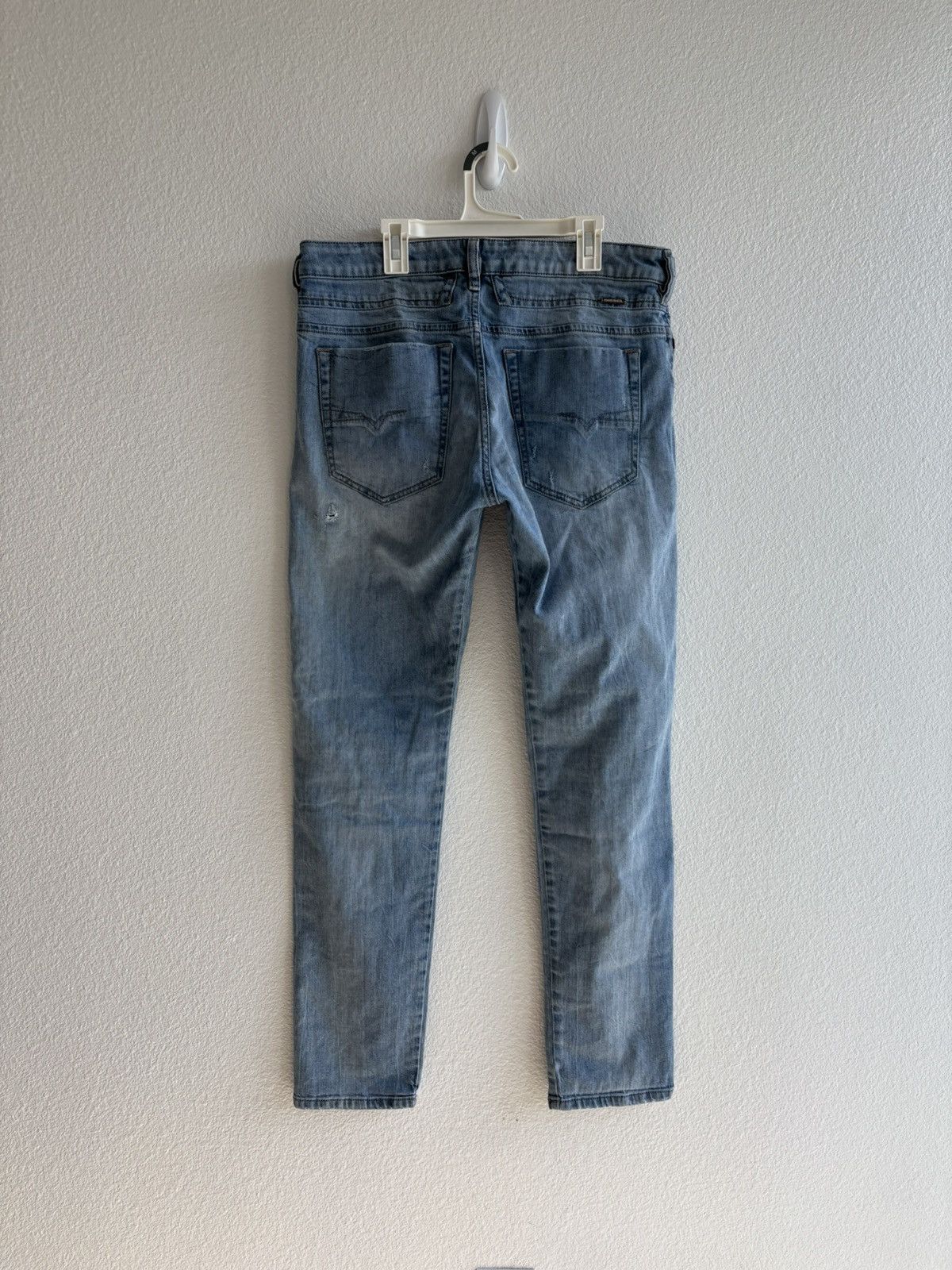 Designer × Diesel Blue Diesel Distressed Tapered Jeans Size US 33 - 5 Thumbnail