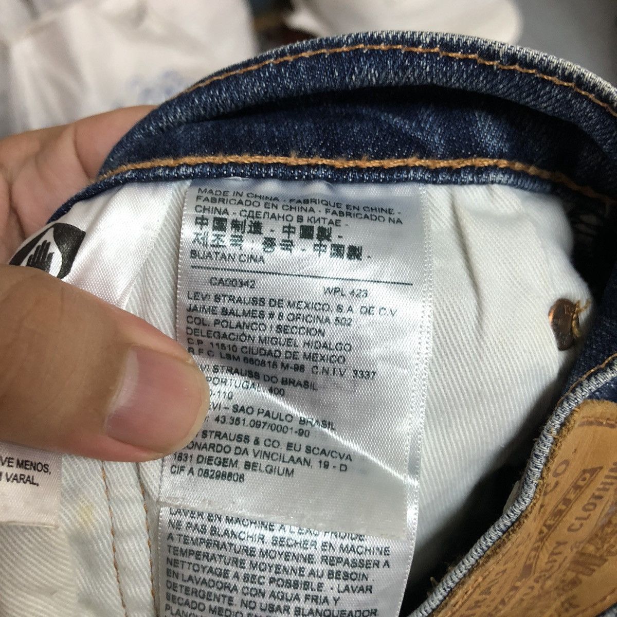 Levi's DLL Levis 502 big E faded Blue Denim Pants #C248 Size US 31 - 23 Thumbnail