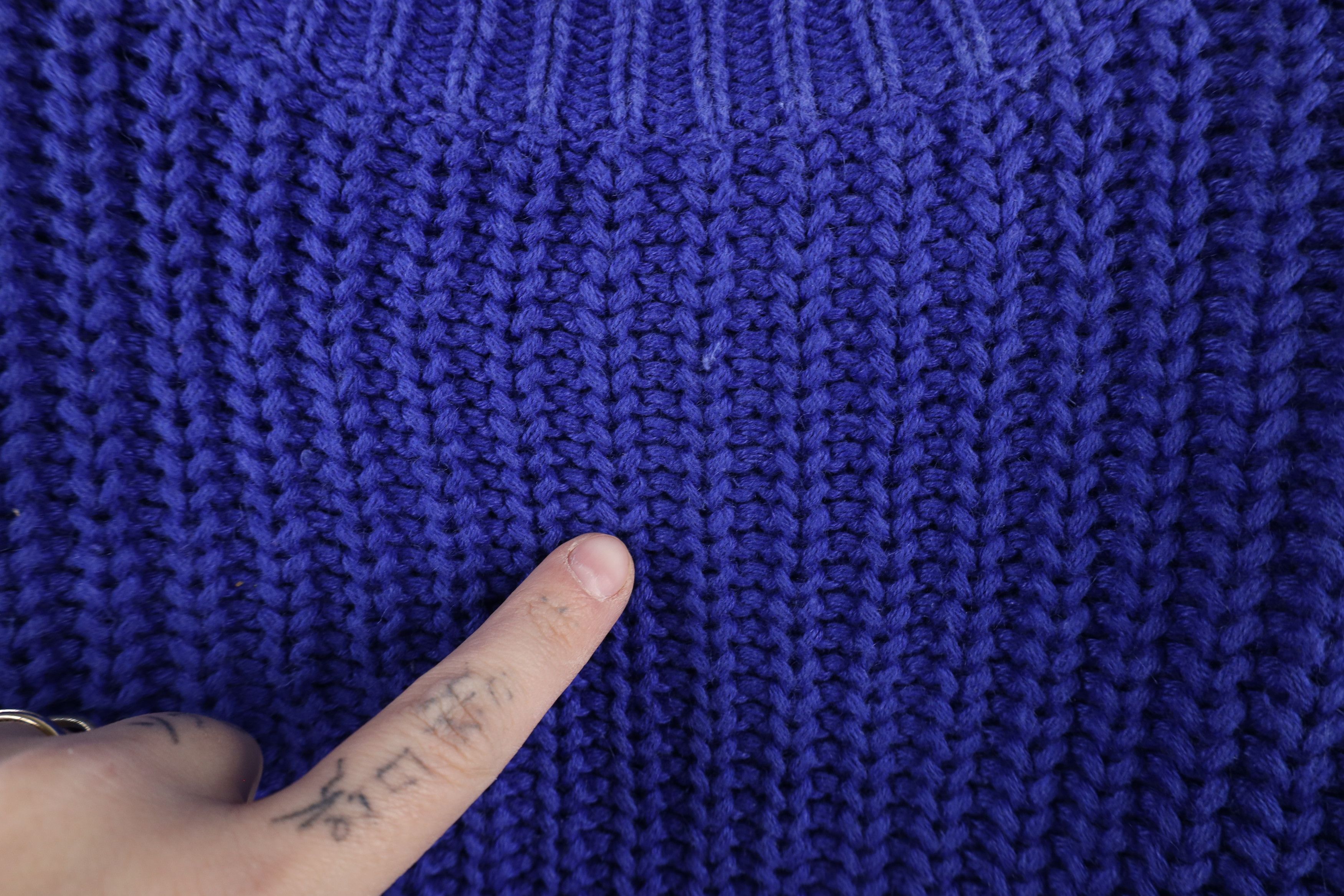 L.L. Bean × Vintage Vintage 90s LL Bean Blank Chunky Ribbed Knit Sweater Blue Size S / US 4 / IT 40 - 5 Thumbnail