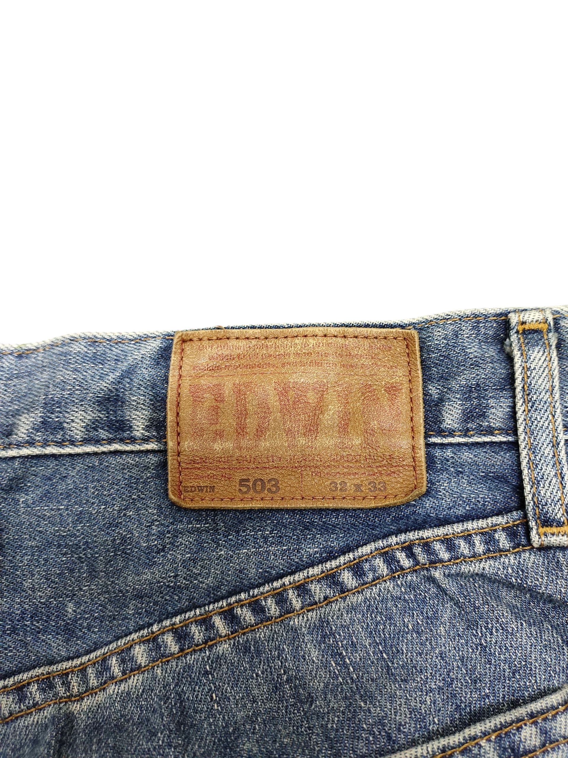 Number (N)ine × Undercover Vintage 90s Edwin 503 Clawmark Distress Faded Denim Jeans Size US 32 / EU 48 - 9 Thumbnail