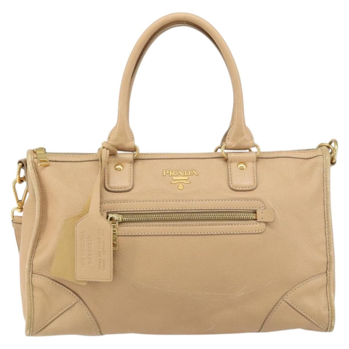 Prada Prada Front Zip Convertible Satchel Cervo Leather Size ONE SIZE - 1 Thumbnail