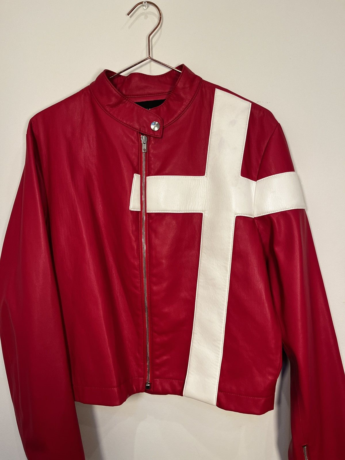 Mowalola Mowalola Faux Leather Cross Jacket (unisex) Size US L / EU 52-54 / 3 - 2 Thumbnail