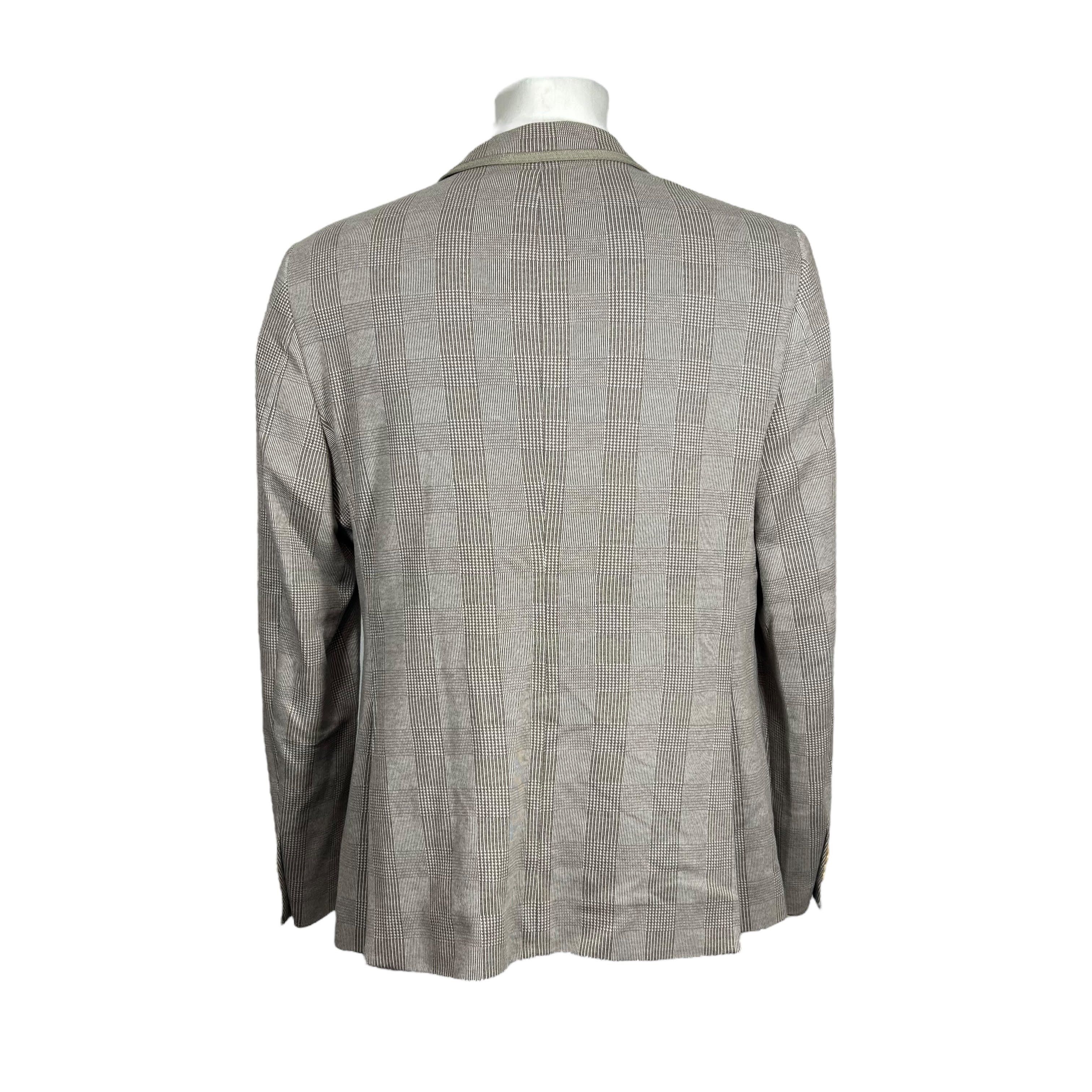 Etro Etro Milano Gray Check New Jersey Cotton Blazer Slim 52 Size 42R - 2 Thumbnail