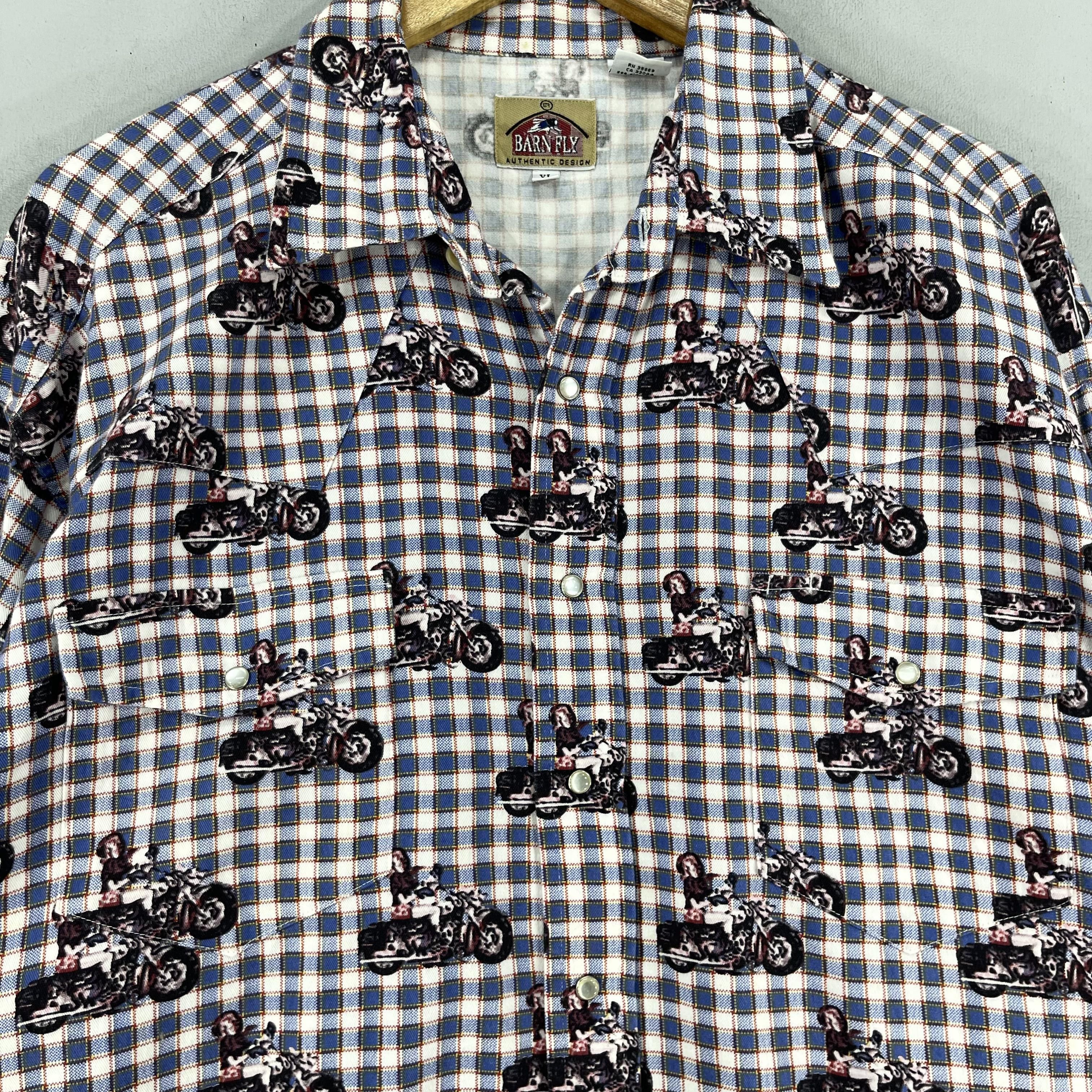 Harley Davidson × Route 66 Vintage Hawaiian Classic Motorcycle Rockabilly Shirt Size US XL / EU 56 / 4 - 2 Thumbnail