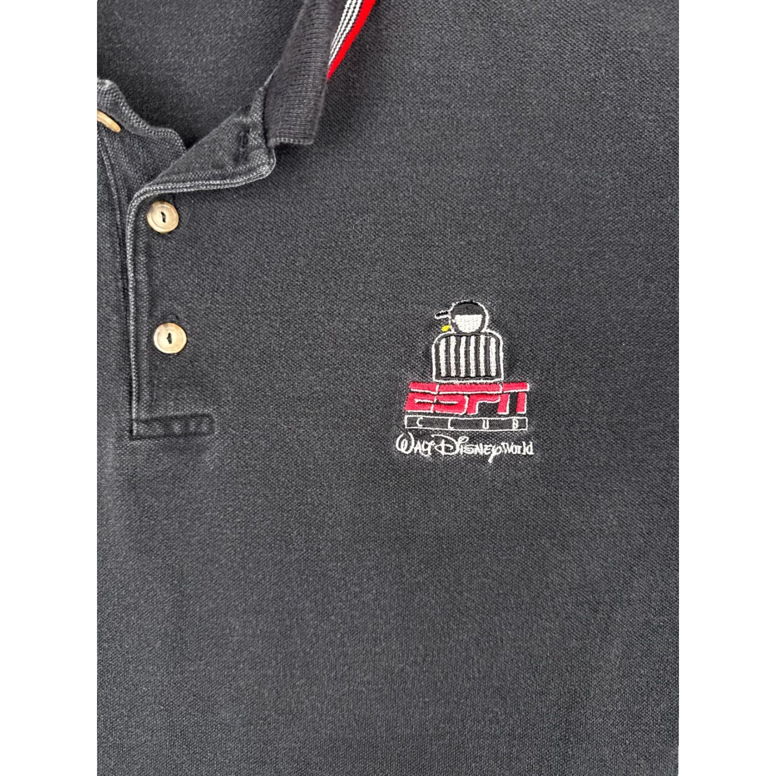 Disney VINTAGE Disney ESPN Club Polo Shirt Men XL Black 100% Cotton Polo Short Sleeve Button-Down Embroidered Logo Sports Classic 90s Size US XL / EU 56 / 4 - 6 Thumbnail