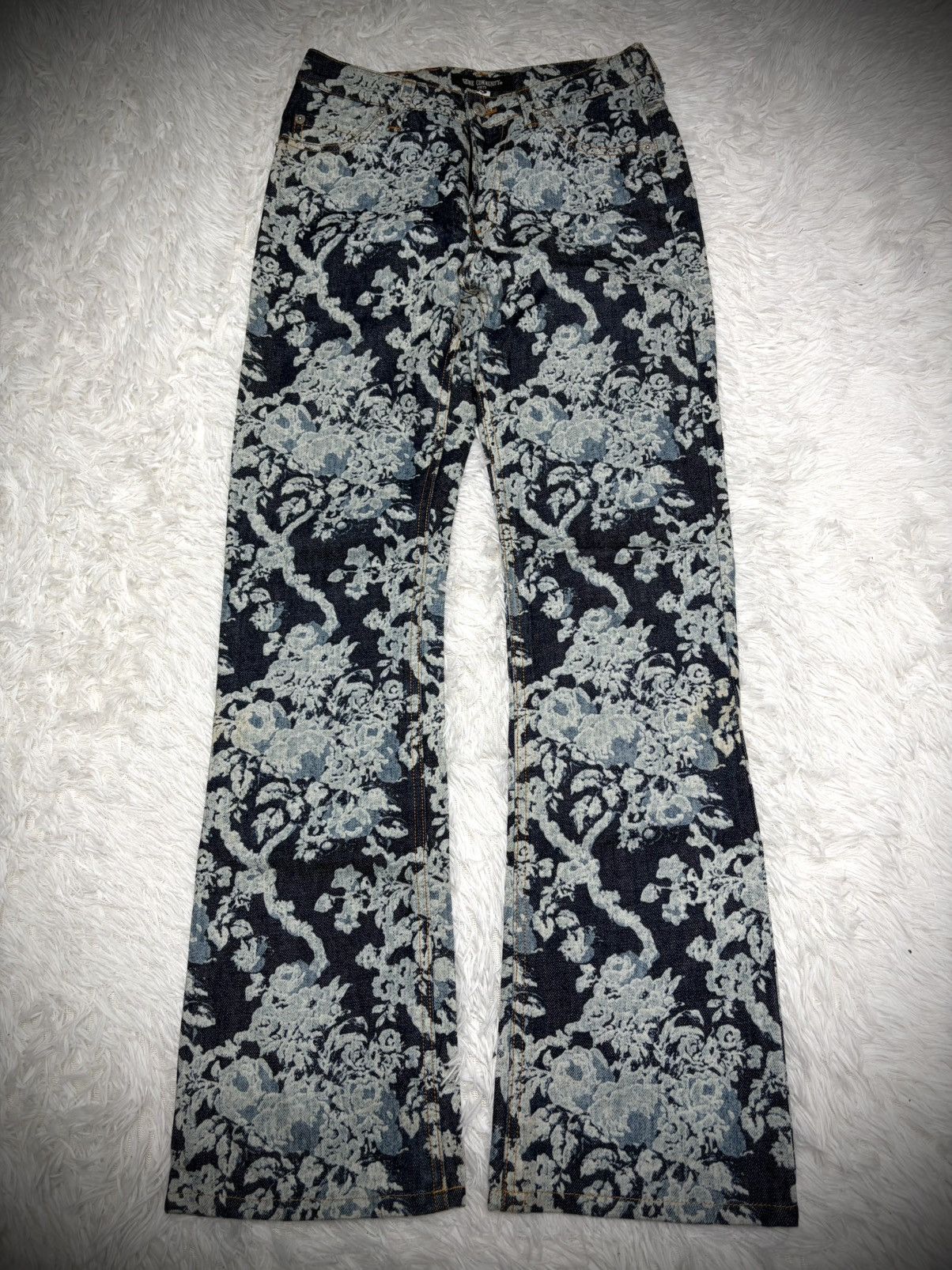 Hysteric Glamour Rare Ozone Community tattoo floral flared raw denim jeans Size 26" / US 2 / IT 38 - 1 Thumbnail