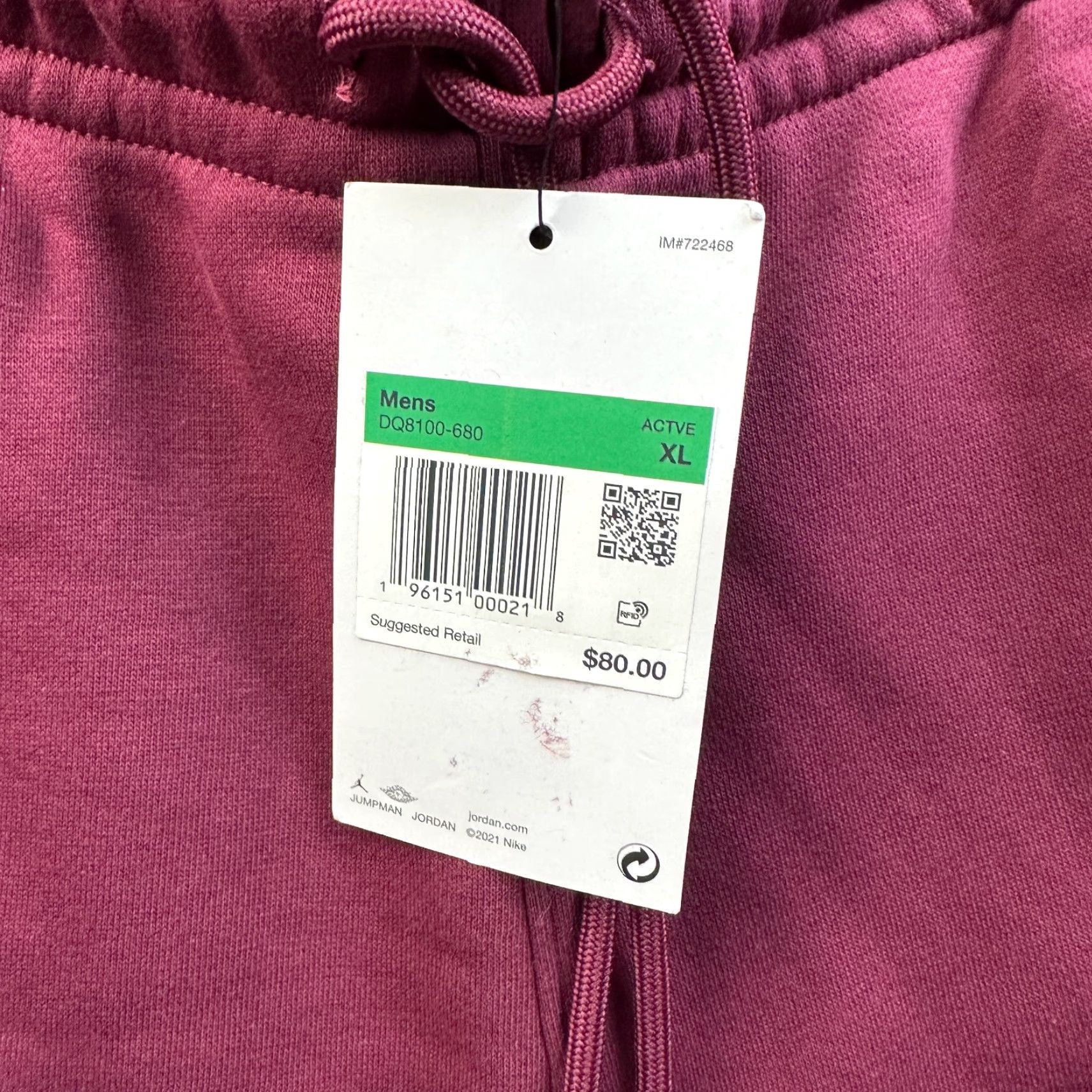 Jordan Brand Jordan Sweatpants Mens XL Red Jumpman Fleece Pants Size US 36 / EU 52 - 6 Thumbnail