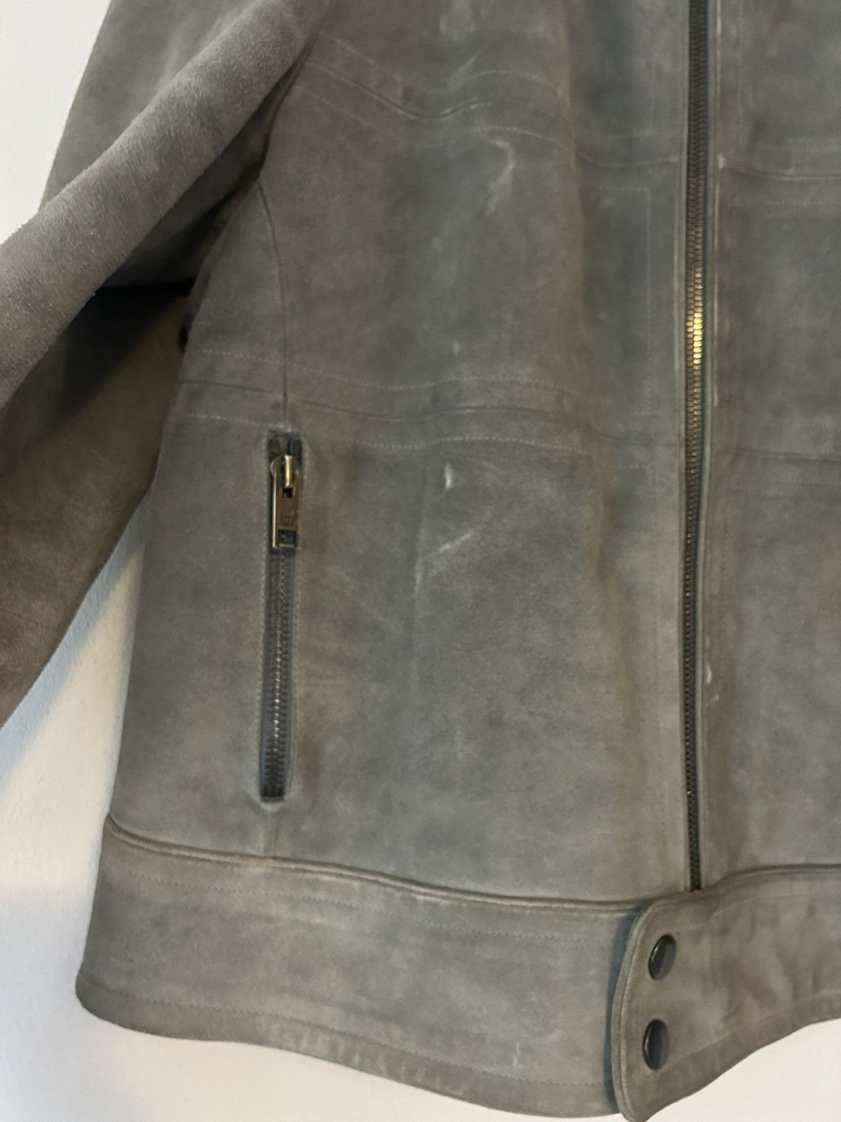 Gucci Gucci Tom Ford Era Suede Biker Jacket in Gray Size US L / EU 52-54 / 3 - 10 Thumbnail