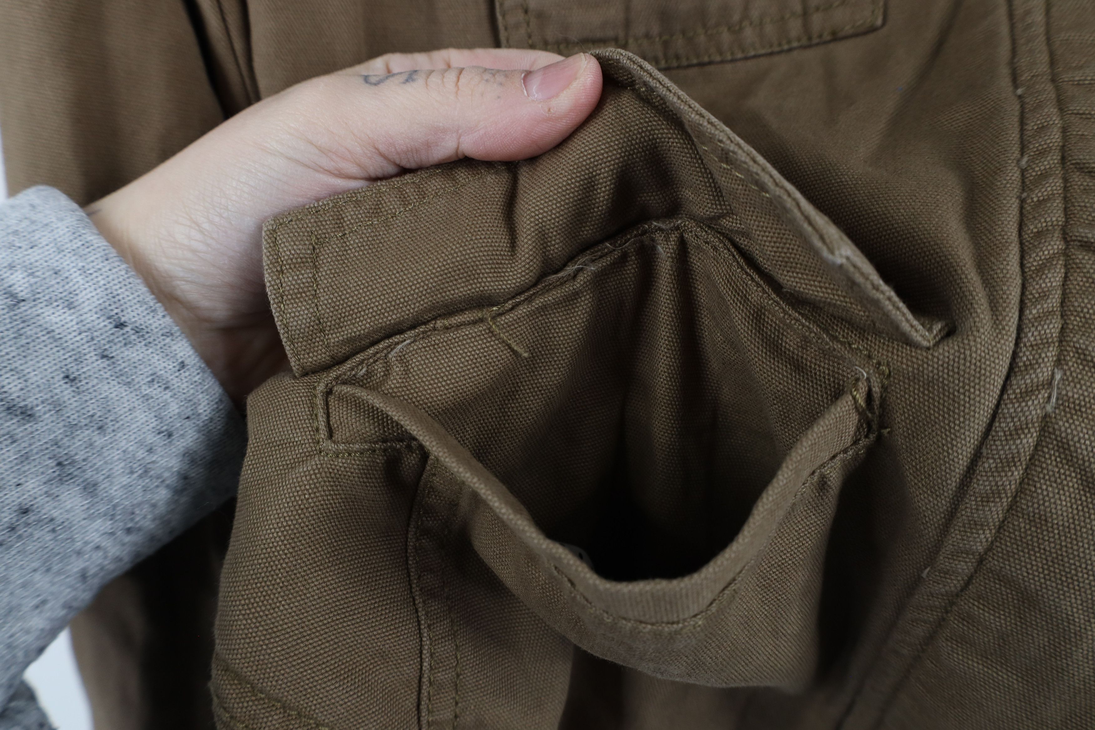 Vintage New Hinge Nordstrom Canvas Military Style Field Jacket Stone Size S / US 4 / IT 40 - 8 Thumbnail