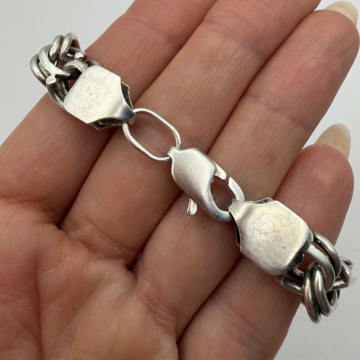 Sterling Silver Vintage Sterling Silver 925 Chain Bismarck Bracelet 35g Size ONE SIZE - 5 Thumbnail