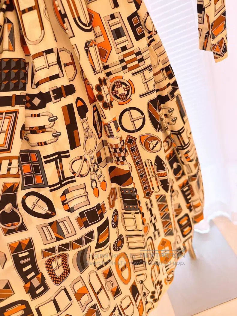 Hermes Hermes Silk Printed Shirt Dress Size XXS / US 00 / IT 34 - 6 Thumbnail