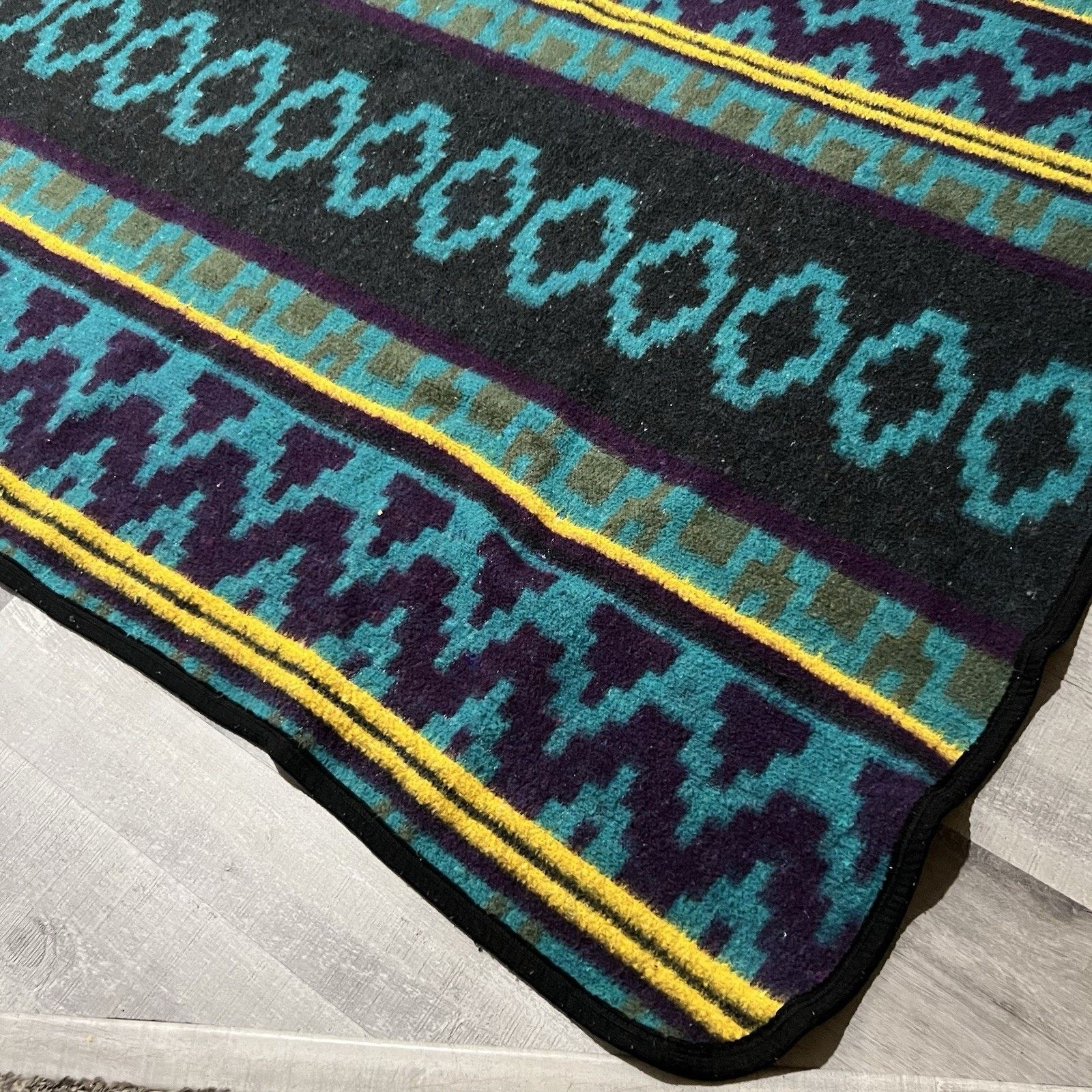 Vintage VTG 80s Handwoven Southwestern Aztec Indian Blanket 72x58 Size ONE SIZE - 3 Thumbnail