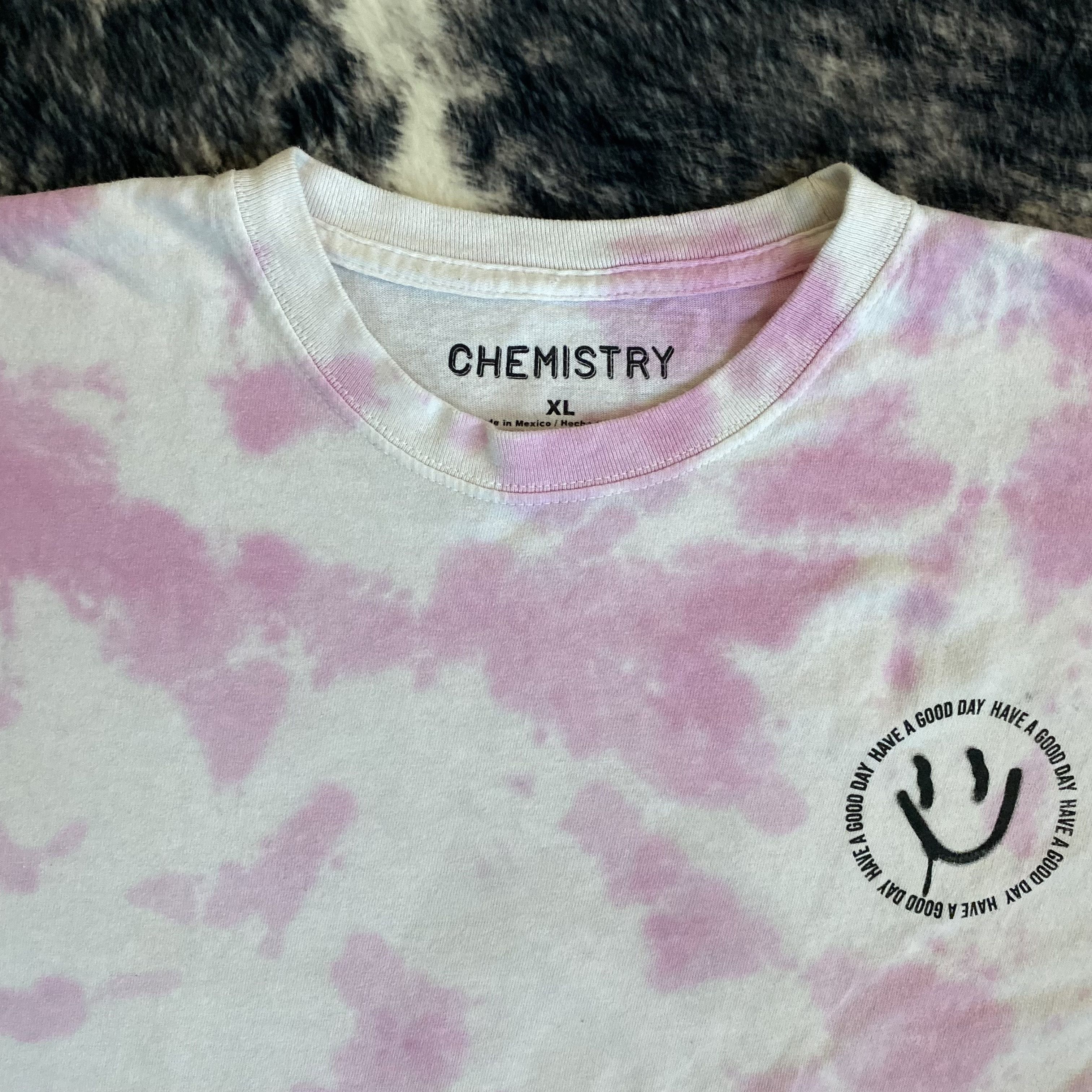 Chemistry Happy Smiley “Have A Good Day” Tie-Dye T-shirt in Pink Size US XL / EU 56 / 4 - 2 Thumbnail
