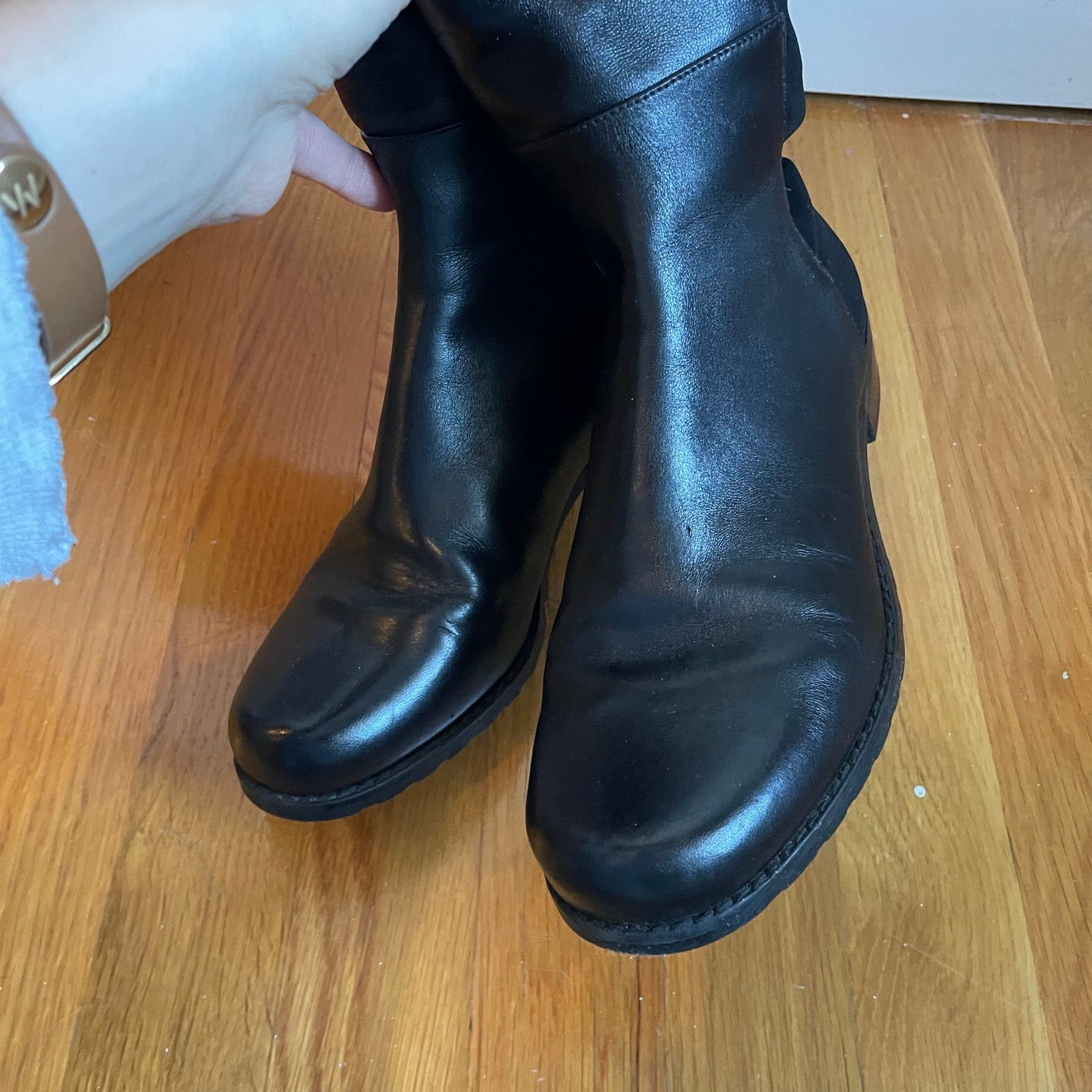 Stuart Weitzman Stuart Weitzman 5050 Black Leather Elastic Tall Boots sz US5 Size US 5 / IT 35 - 8 Thumbnail
