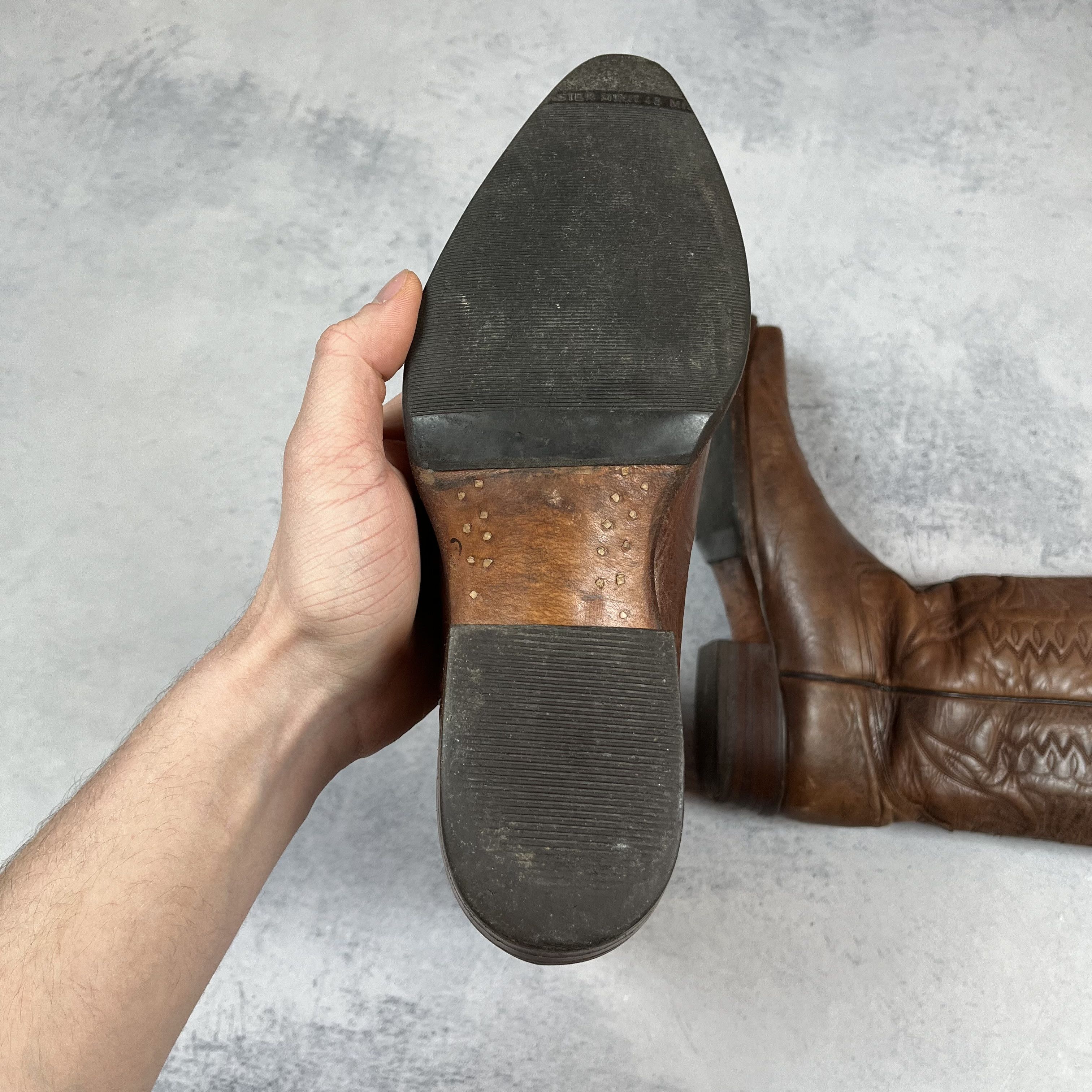 Buffalo London Vintage Buffalo Western Brown Leather Cowboy Boots 90’s Size US 9 / IT 39 - 15 Thumbnail