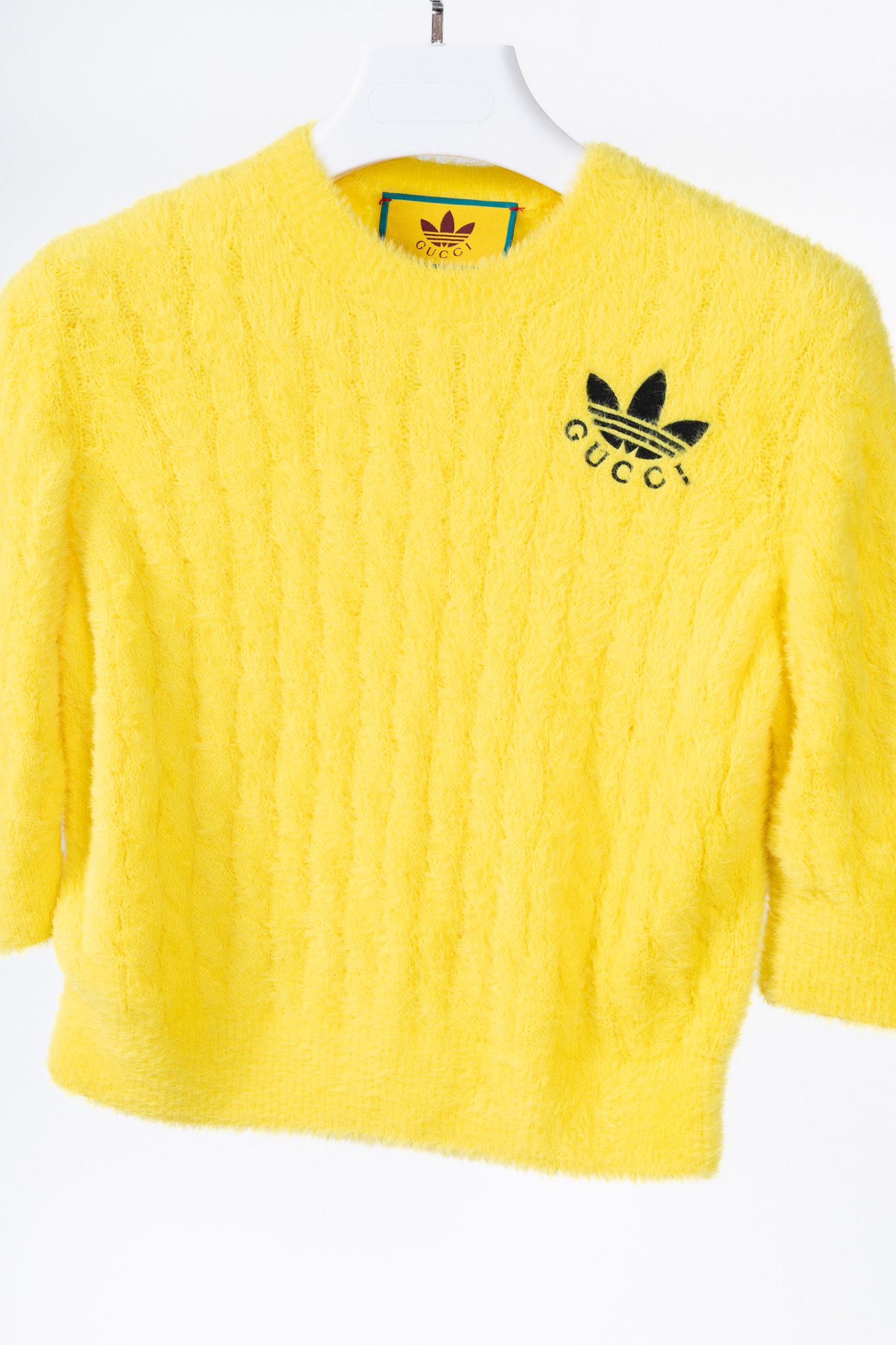 Adidas × Gucci Gucci x Adidas Cable-Knit Embroidered Short-Sleeve Sweater Size L / US 10 / IT 46 - 3 Thumbnail