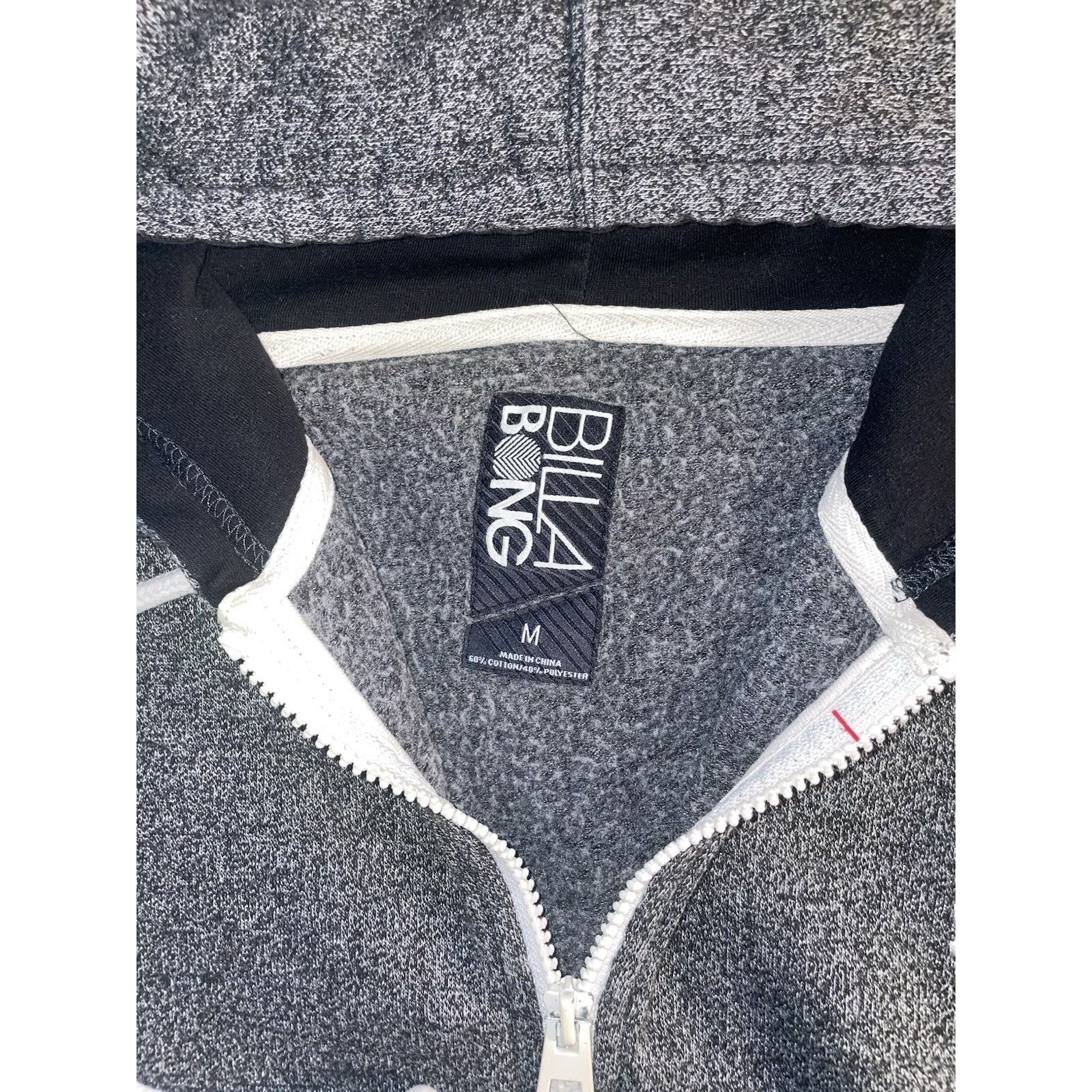 Billabong Billabong Grey Full Zip Hoodie Medium, M, Heather Gray Size US M / EU 48-50 / 2 - 2 Thumbnail