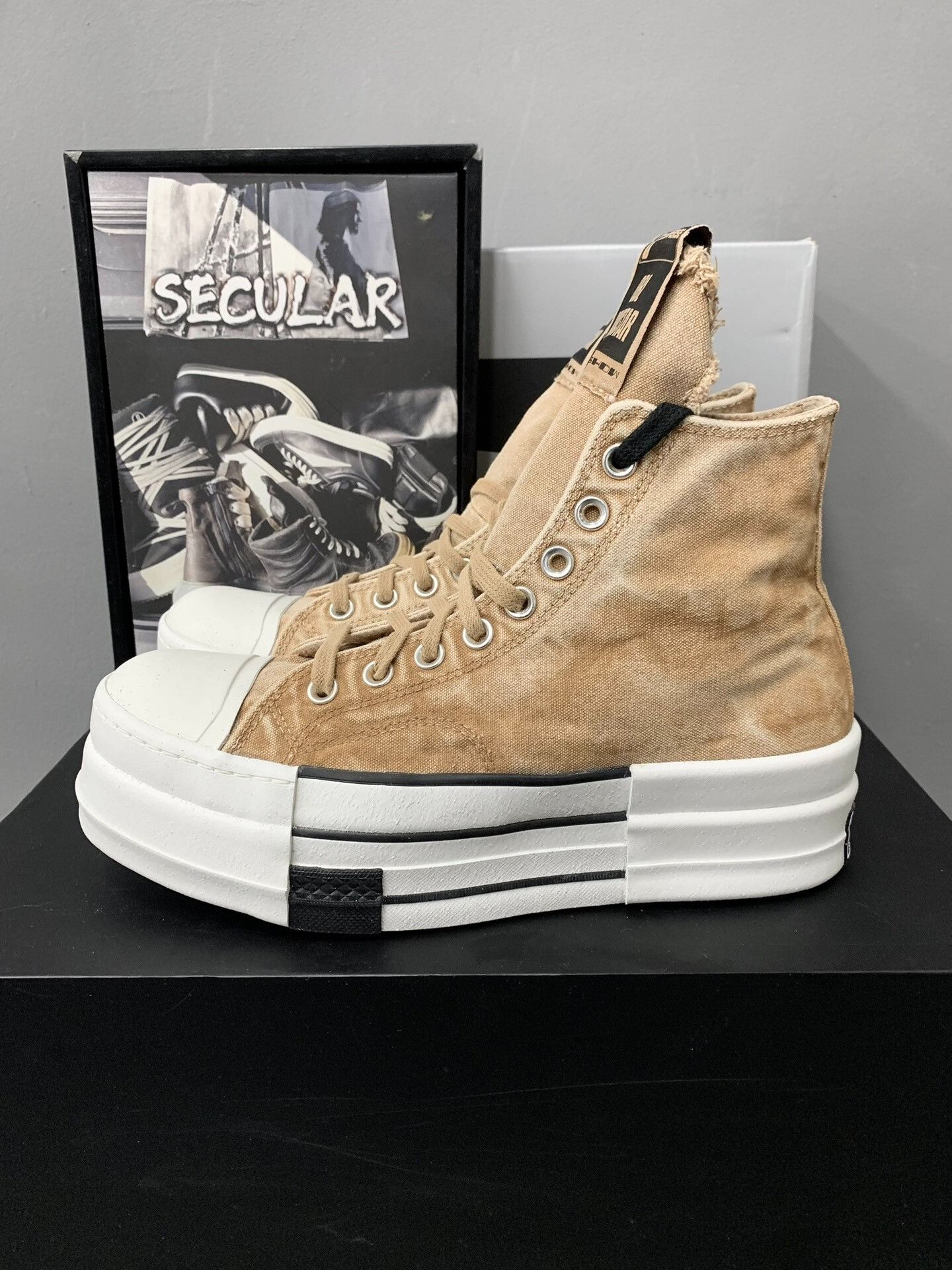 Rick Owens Drkshdw Rick Owens Converse High-Top Platform Sneakers Size US 7 / EU 40 - 1 Thumbnail