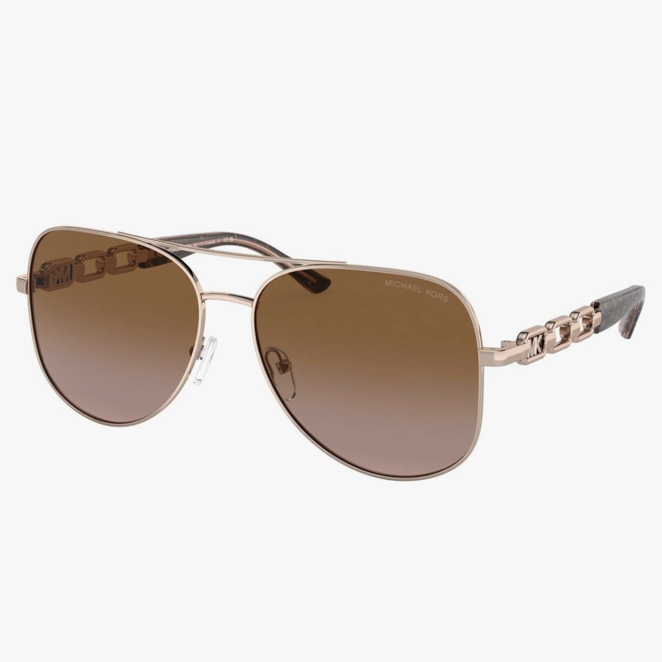 Michael Kors MICHAEL KORS MK1121 CHIANTI SUNGLASSES LIGHT GOLD BROWN GREY Size ONE SIZE - 2 Thumbnail