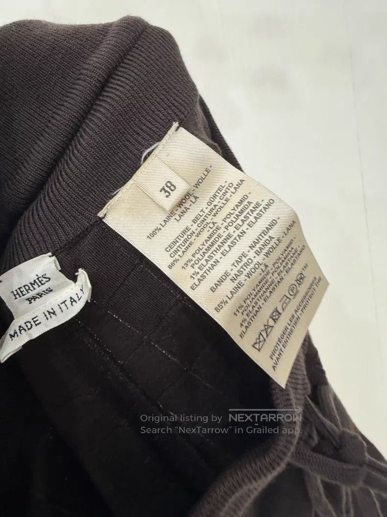 Hermes Hermes Charcoal Brown Glen Plaid Cashmere Knit Trousers Size 25" / US 0 / IT 36 - 5 Thumbnail