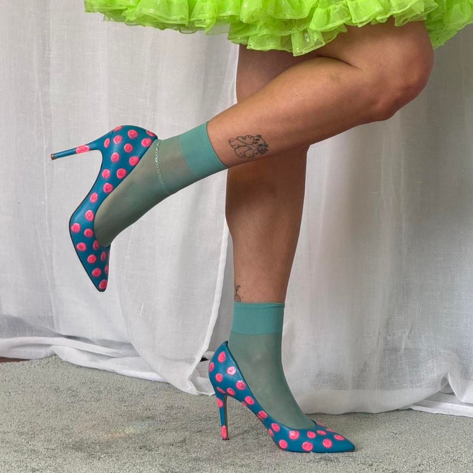 Vintage Y2K polka dot stiletto heels Size US 8.5 / IT 38.5 - 4 Thumbnail