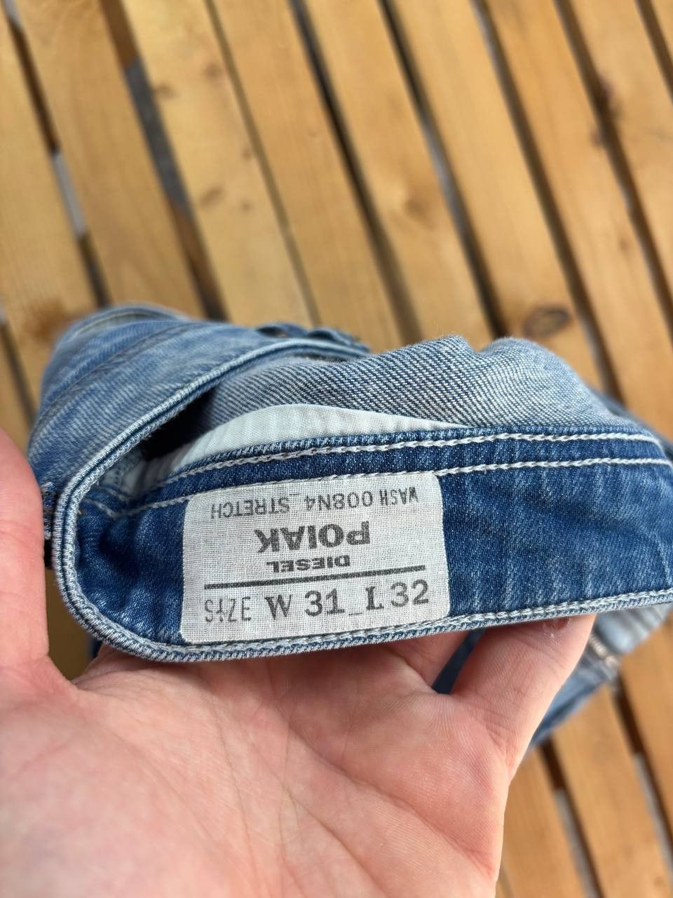 Diesel Diesel Poiak Selvedge Washed Lampo Zip Pockets Denim Jeans Size US 31 - 19 Thumbnail