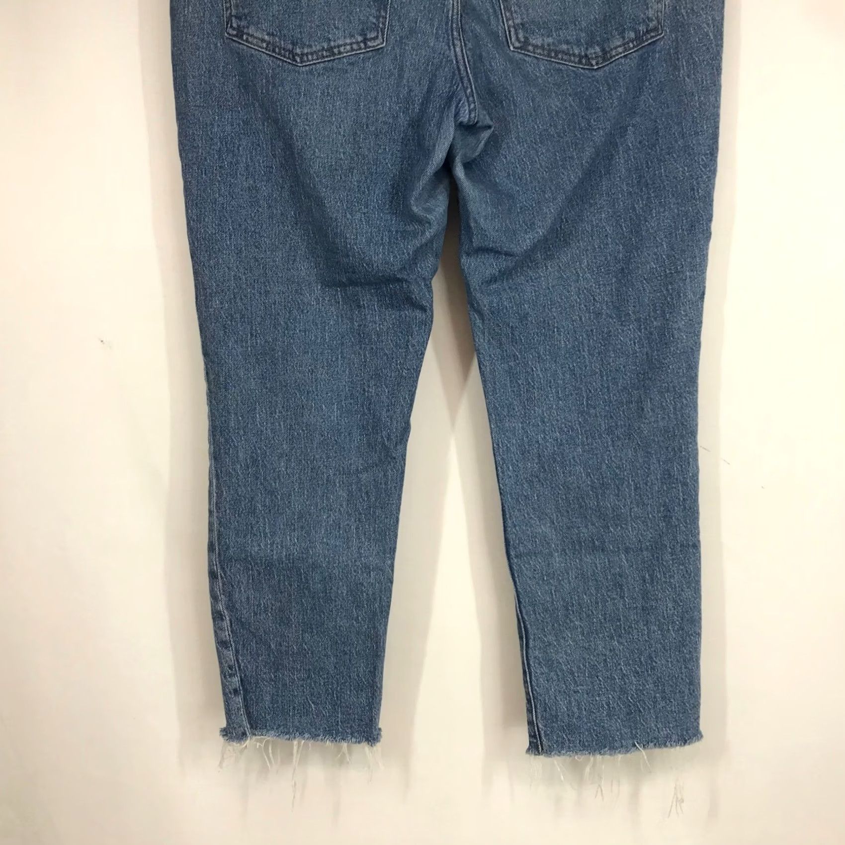 Madewell Madewell High Rise Straight Jeans Medium Wash Blue Raw Hem Size 31 Size 24" / US 00 / IT 34 - 6 Thumbnail