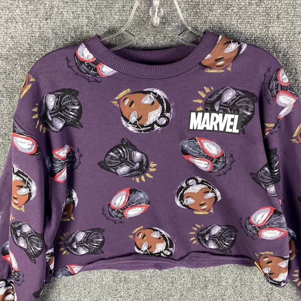 Other Marvel Sweatshirt Women's Medium Crop Panther Spiderman Size M / US 6-8 / IT 42-44 - 2 Thumbnail