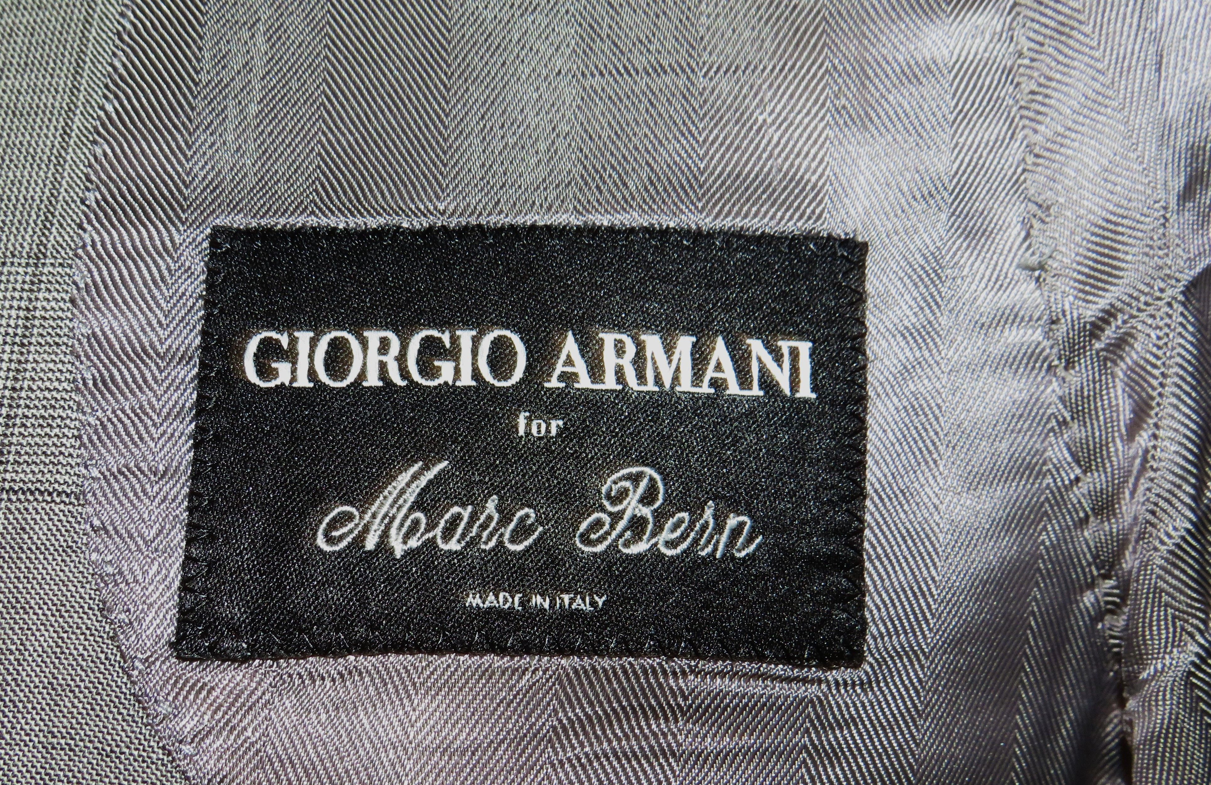 Giorgio Armani Black Label Custom Gray Plaid Two Button Suit 40R Size 40R - 17 Thumbnail