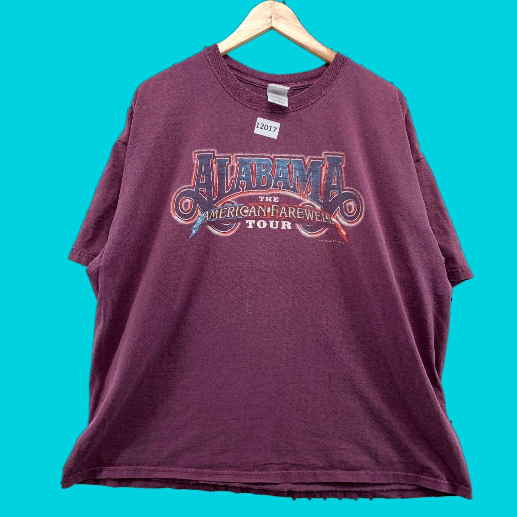 Gildan VINTAGE Alabama Shirt 2XL Adult Maroon The American Farewell Tour Country Shirt Regular Red Graphic Print Mens and Womens Size US XXL / EU 58 / 5 - 1 Thumbnail