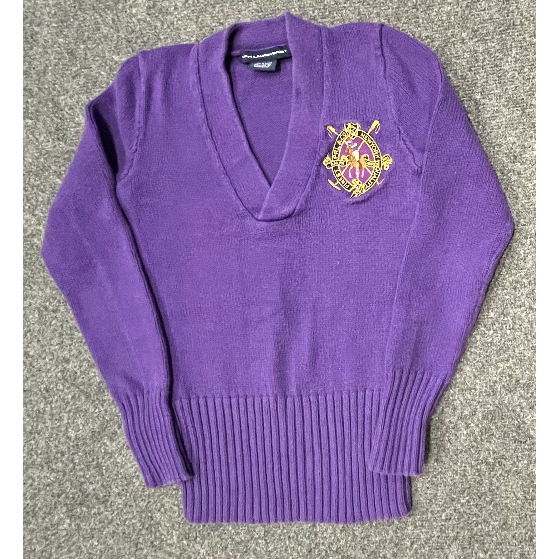Polo Ralph Lauren ralph lauren sport womens sweater size XS cotton purple v ne Size XS / US 0-2 / IT 36-38 - 1 Thumbnail