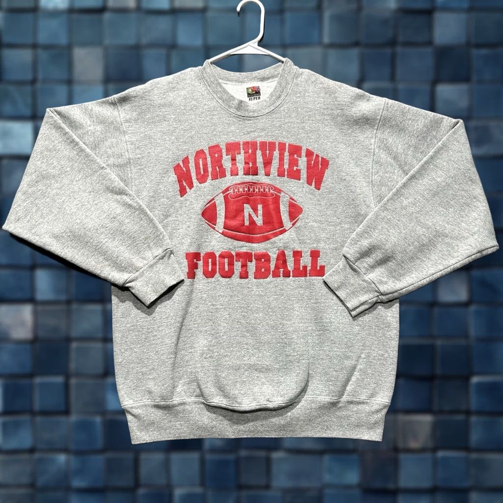Fruit Of The Loom VINTAGE Fruit of the Loom Sweatshirt L Gray Crewneck Northview Football USA Size US L / EU 52-54 / 3 - 1 Thumbnail