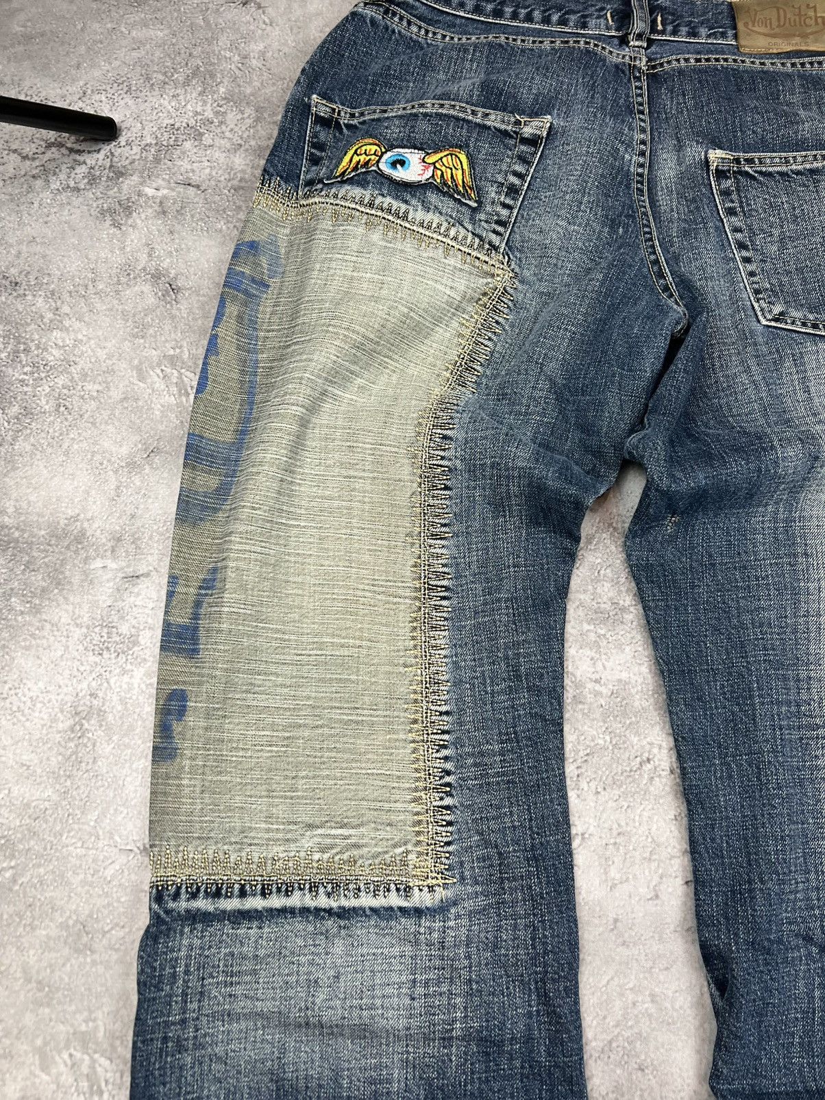 Von Dutch Von Dutch Mens Wide Denim Pants Jeans Y2K Japanese Size US 30 / EU 46 - 10 Thumbnail