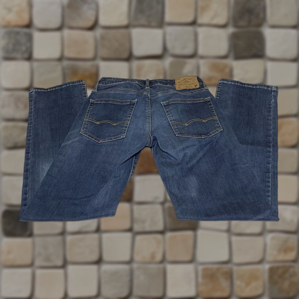 American Eagle Outfitters VINTAGE American Eagle Original Straight Jeans Mens 28x29 Blue Denim Cotton Blend Fade Lines Whiskers Pockets Size US 28 / EU 44 - 1 Thumbnail