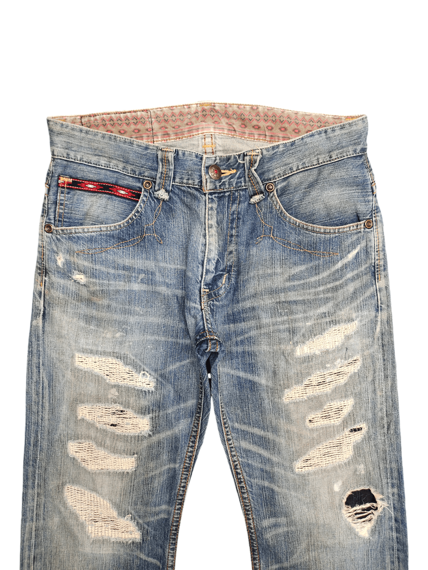 Kapital Vintage Edwin Xv Boro Distress Faded Denim Jean Size US 32 / EU 48 - 2 Thumbnail