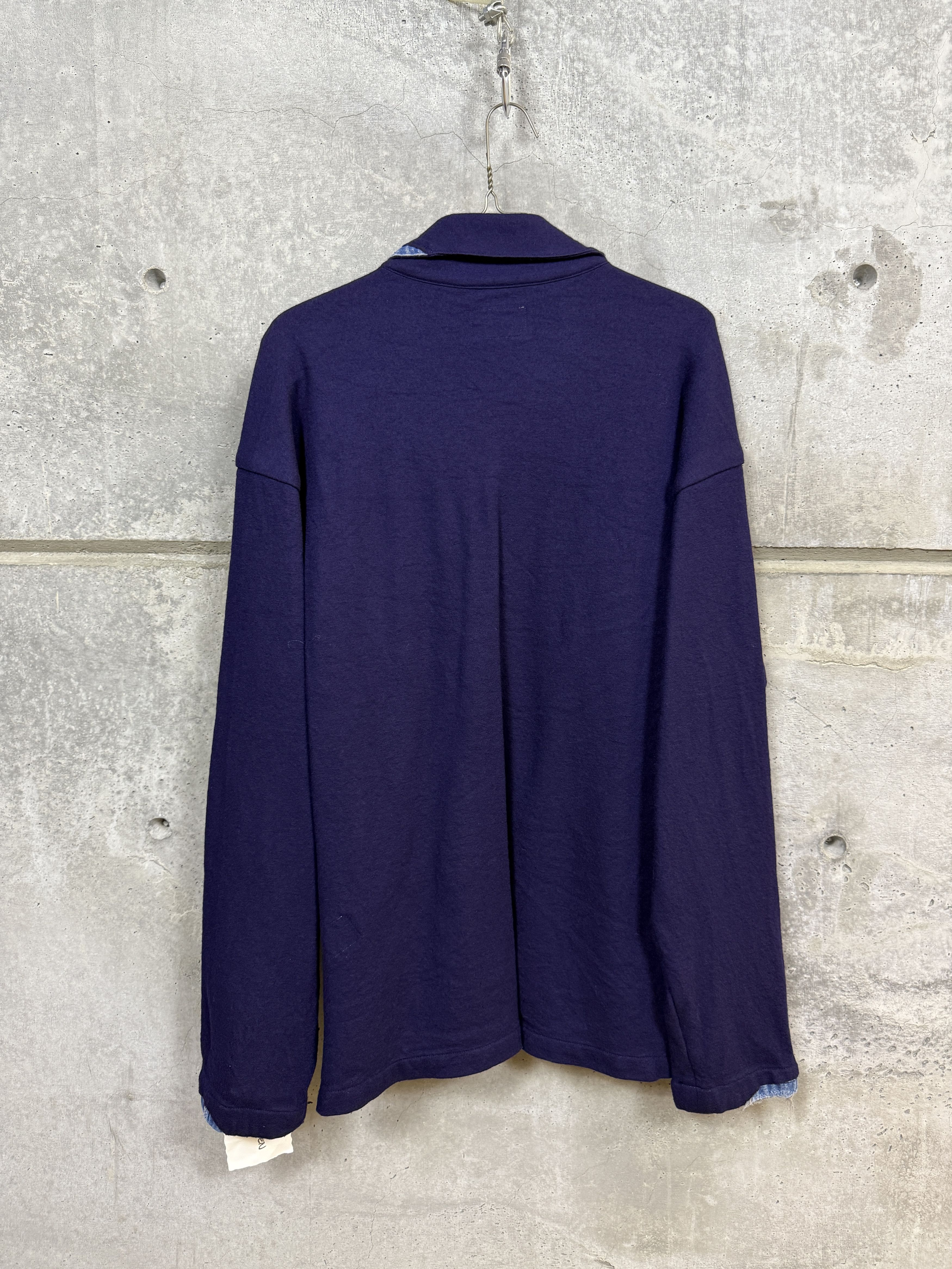 Greg Lauren Greg Lauren Navy Wool Denim Edged Boxy Jacket Size US XL / EU 56 / 4 - 2 Thumbnail