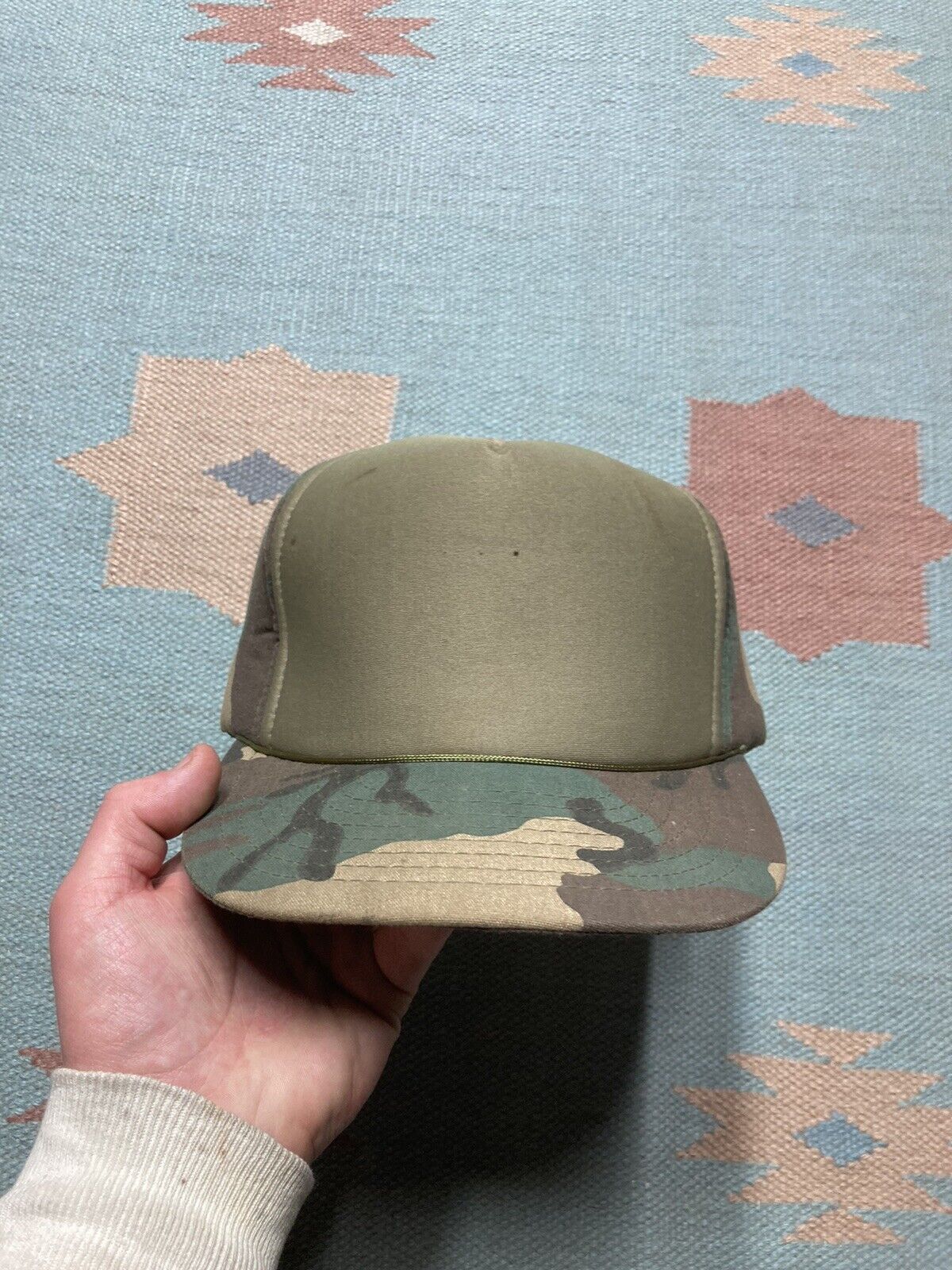 Vintage VTG SnapBack hat camo blank woodland hunting 80s 90s foam Size ONE SIZE - 2 Thumbnail