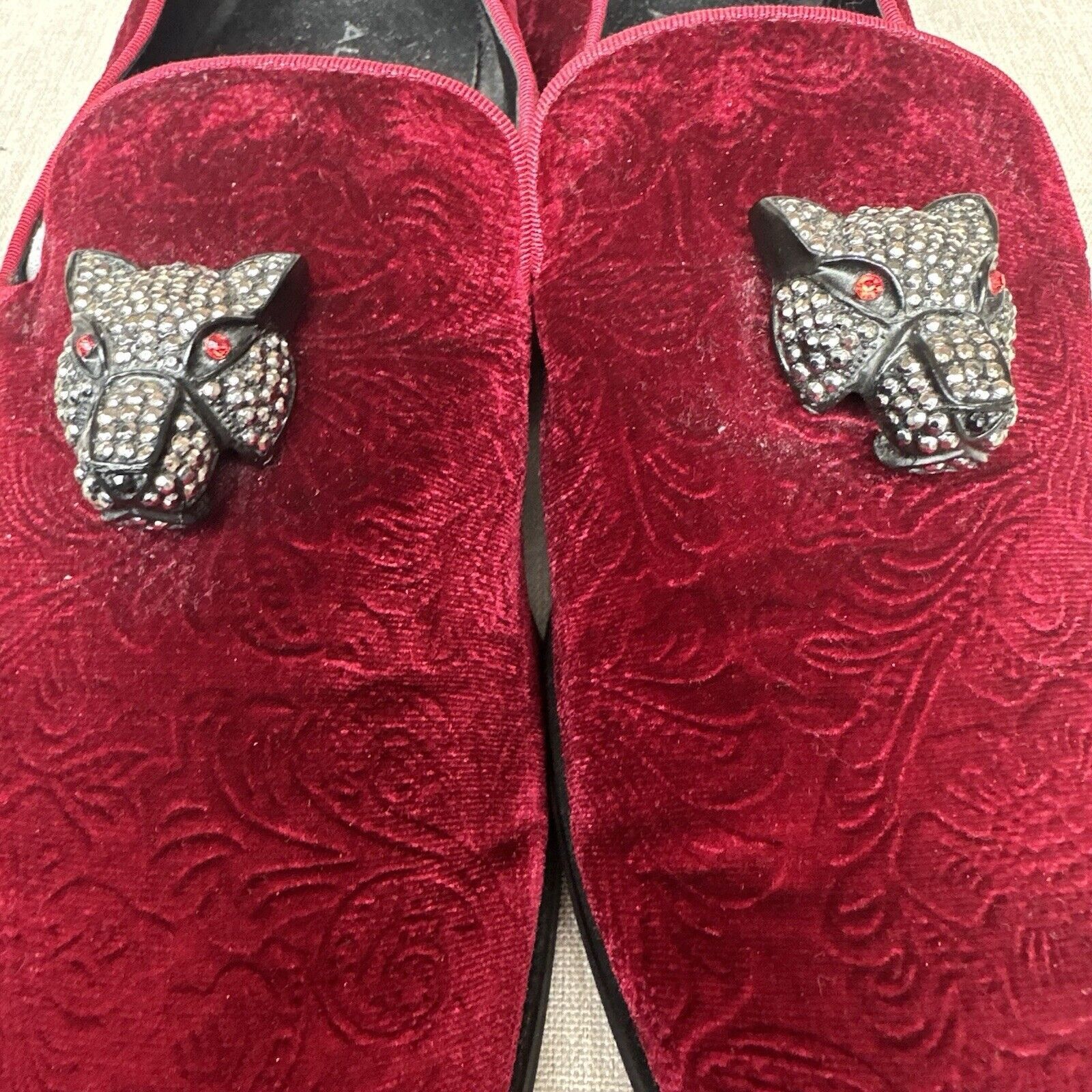 Aldo ALDO Y2K Men Dressy Red Burgundy Velvet Loafers Sz 12 Size US 12 / EU 45 - 2 Thumbnail
