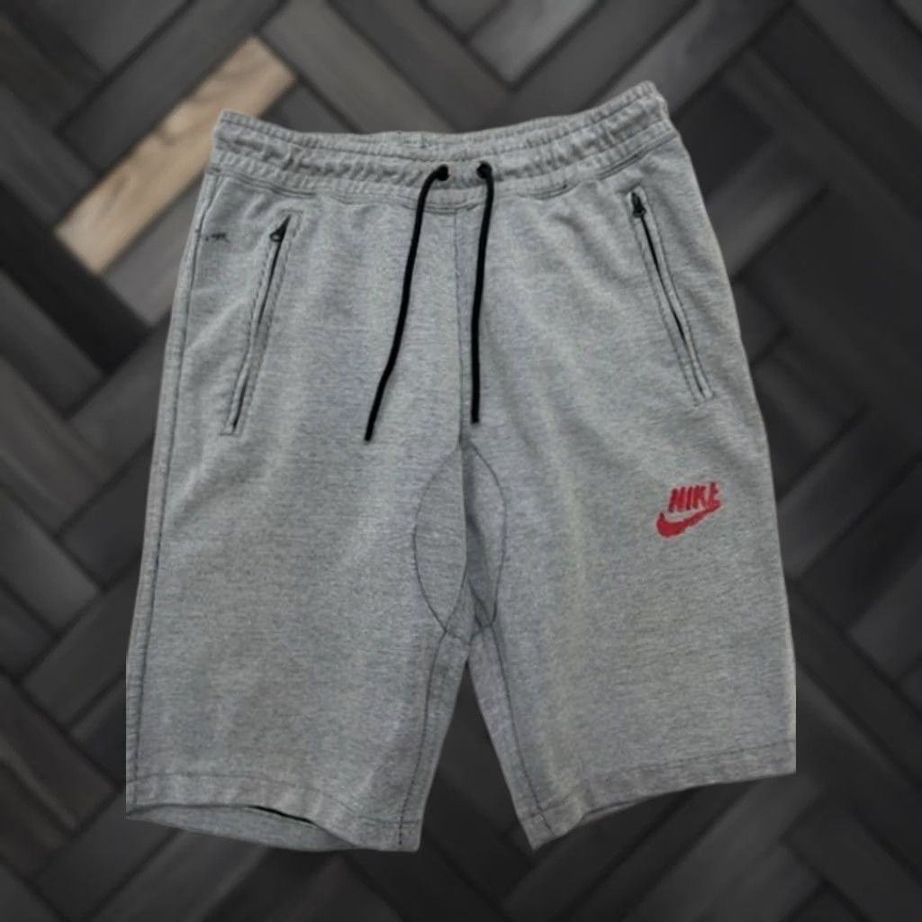 Nike Nike Men Heather Gray Fleece Shorts Drawstring Pockets Size S Regular Size US 29 - 1 Thumbnail