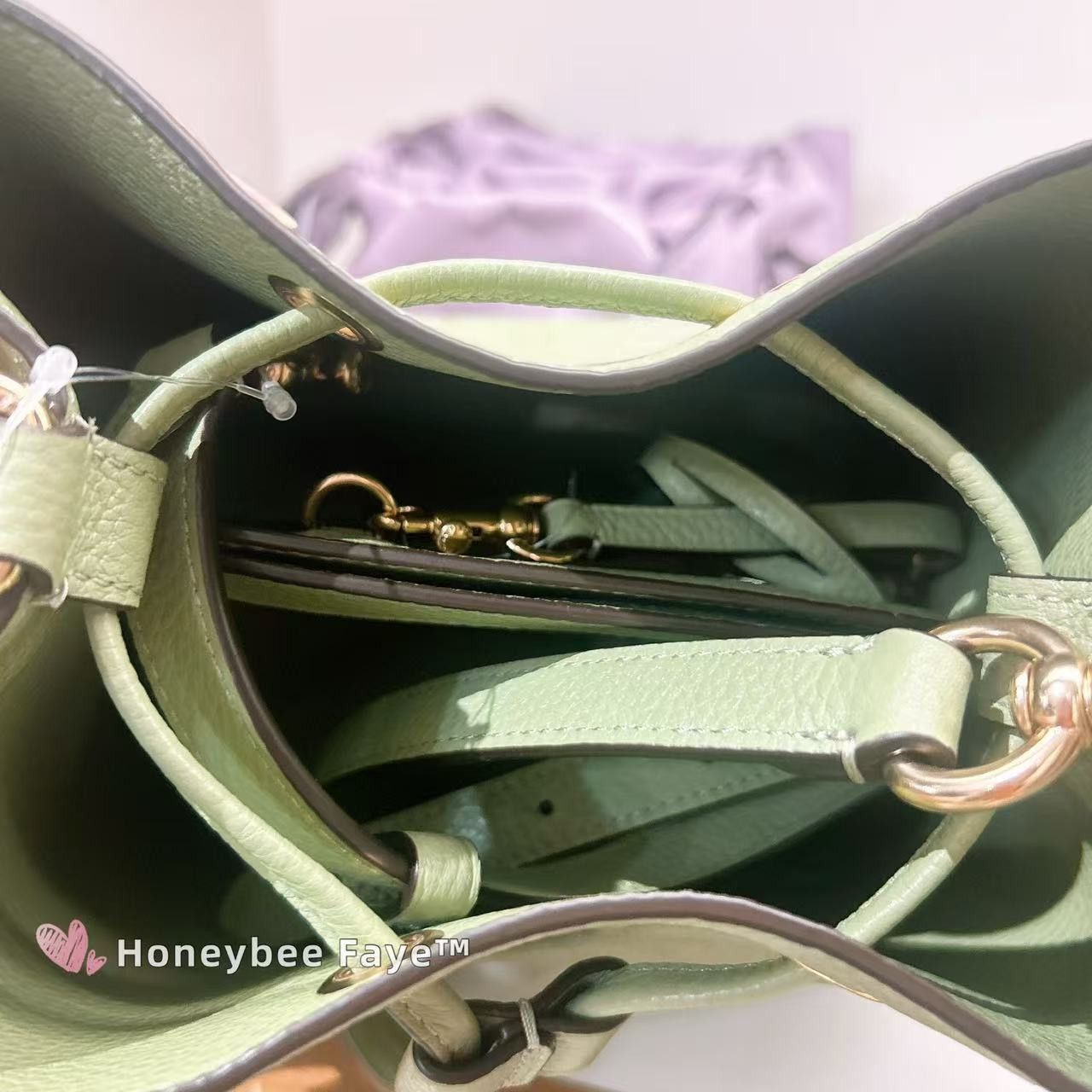 Coach Rowan Bucket Bag In Signature Leather CEA96 Gold/Pistachio Size ONE SIZE - 5 Thumbnail