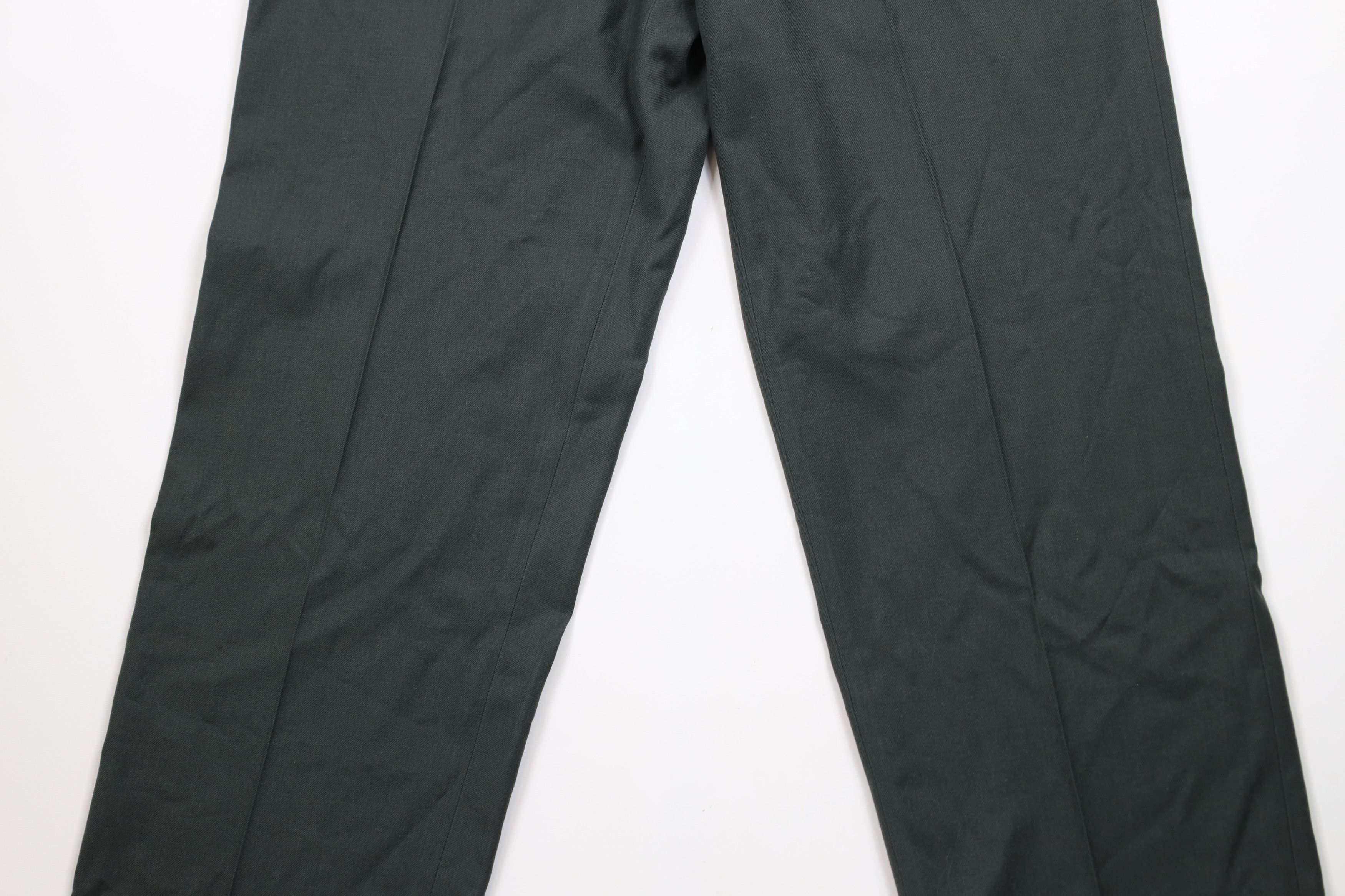 Vintage Vintage 60s Vietnam War Green Wool Wide Leg Trousers Pants Size US 36 / EU 52 - 3 Thumbnail