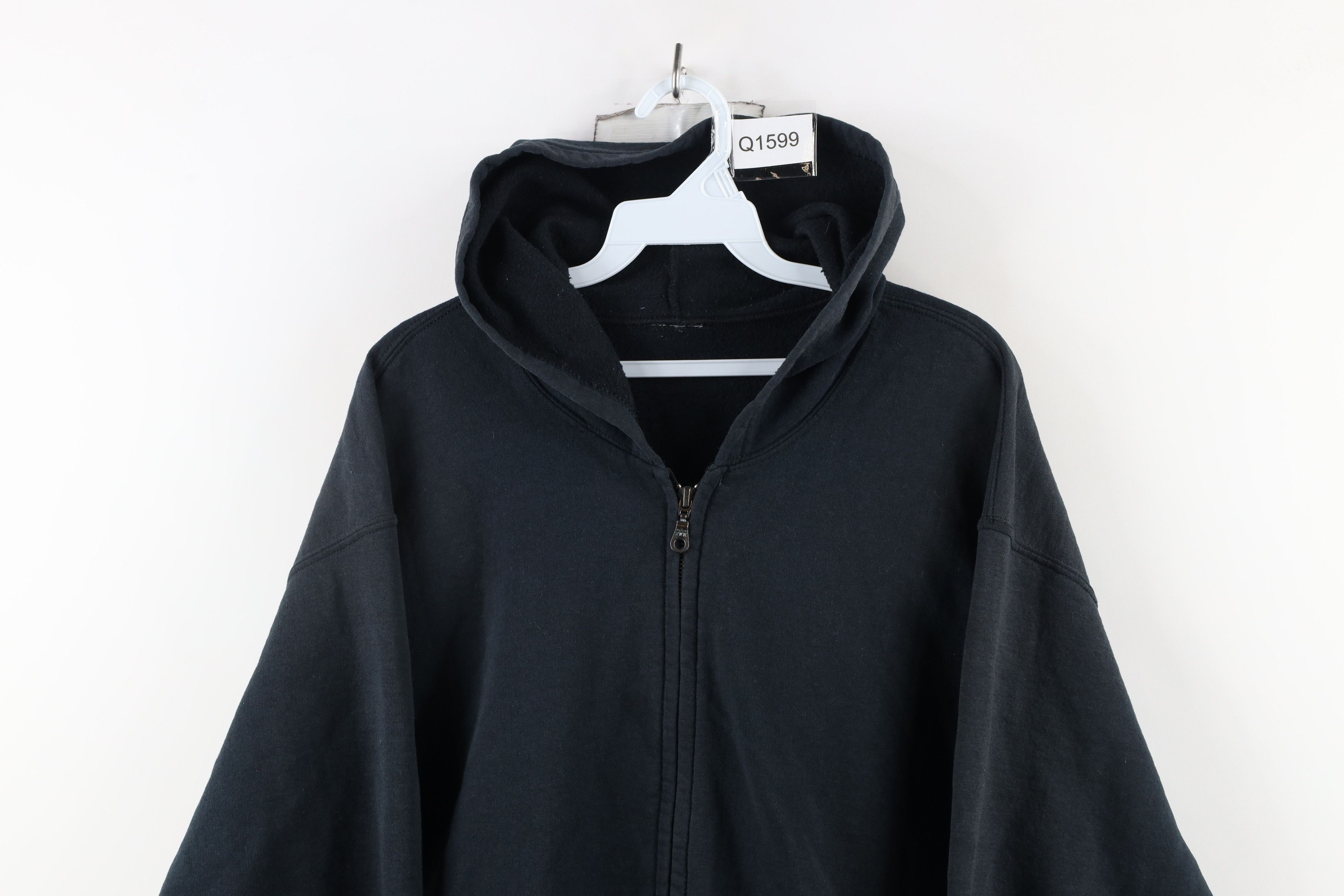 Vintage Vintage 90s Streetwear Full Zip Hoodie Sweatshirt Black Size US L / EU 52-54 / 3 - 2 Thumbnail