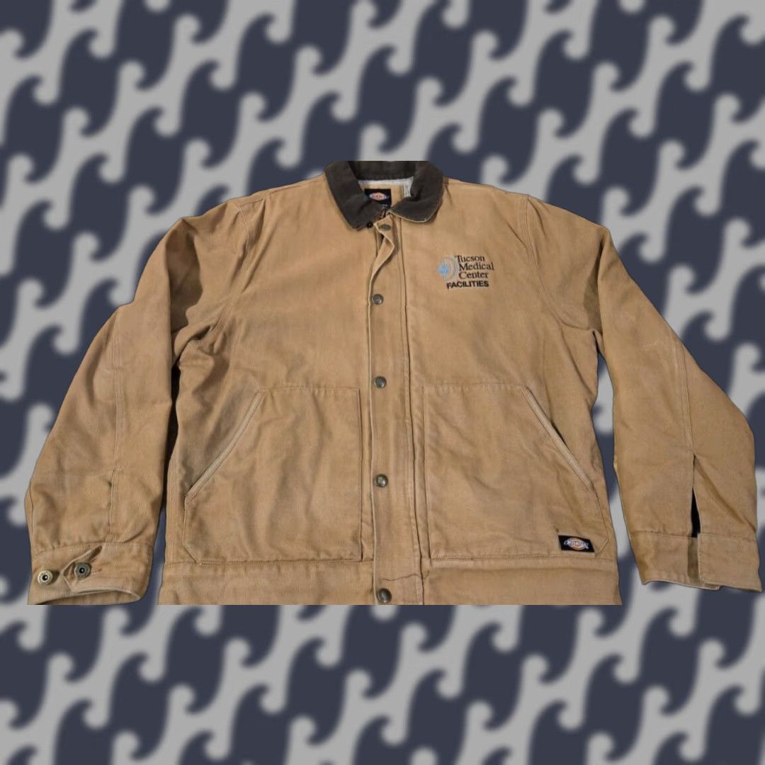 Dickies VINTAGE Dickies Jacket Canvas Work Brown L Sherpa Lined Full Zip Pockets Casual Mens Size US L / EU 52-54 / 3 - 1 Thumbnail